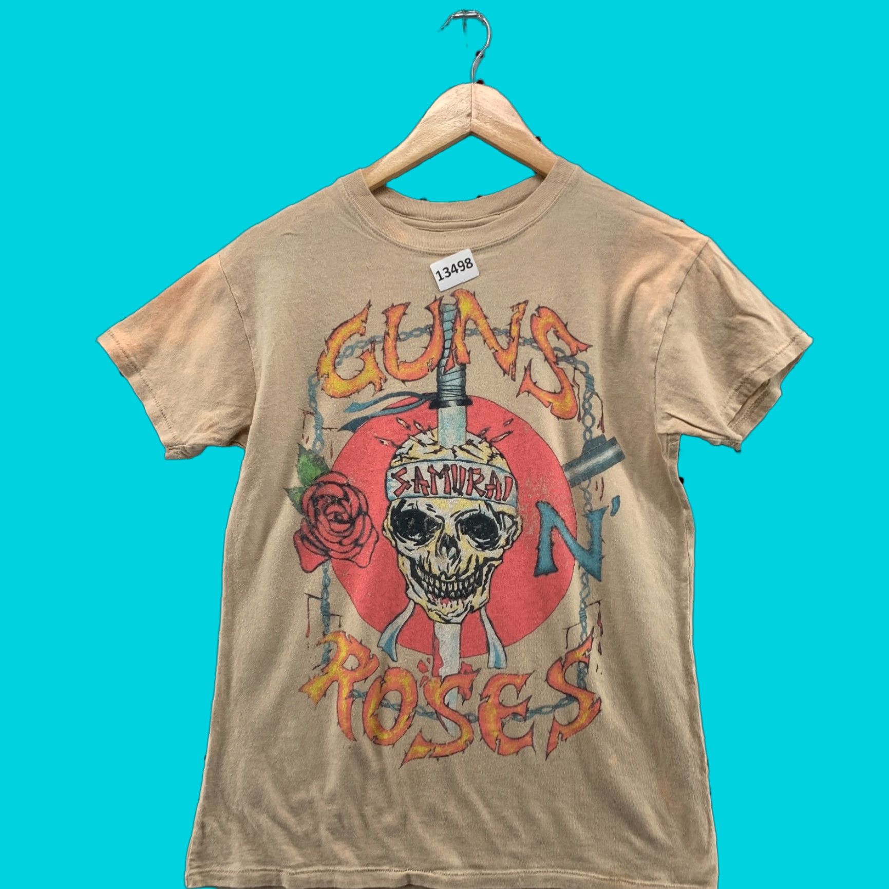 Logo 7 Guns N' Roses Skull Logo Brown Short Sleeve T-Shirt Adult XS Size US XS / EU 42 / 0 - 1 Thumbnail