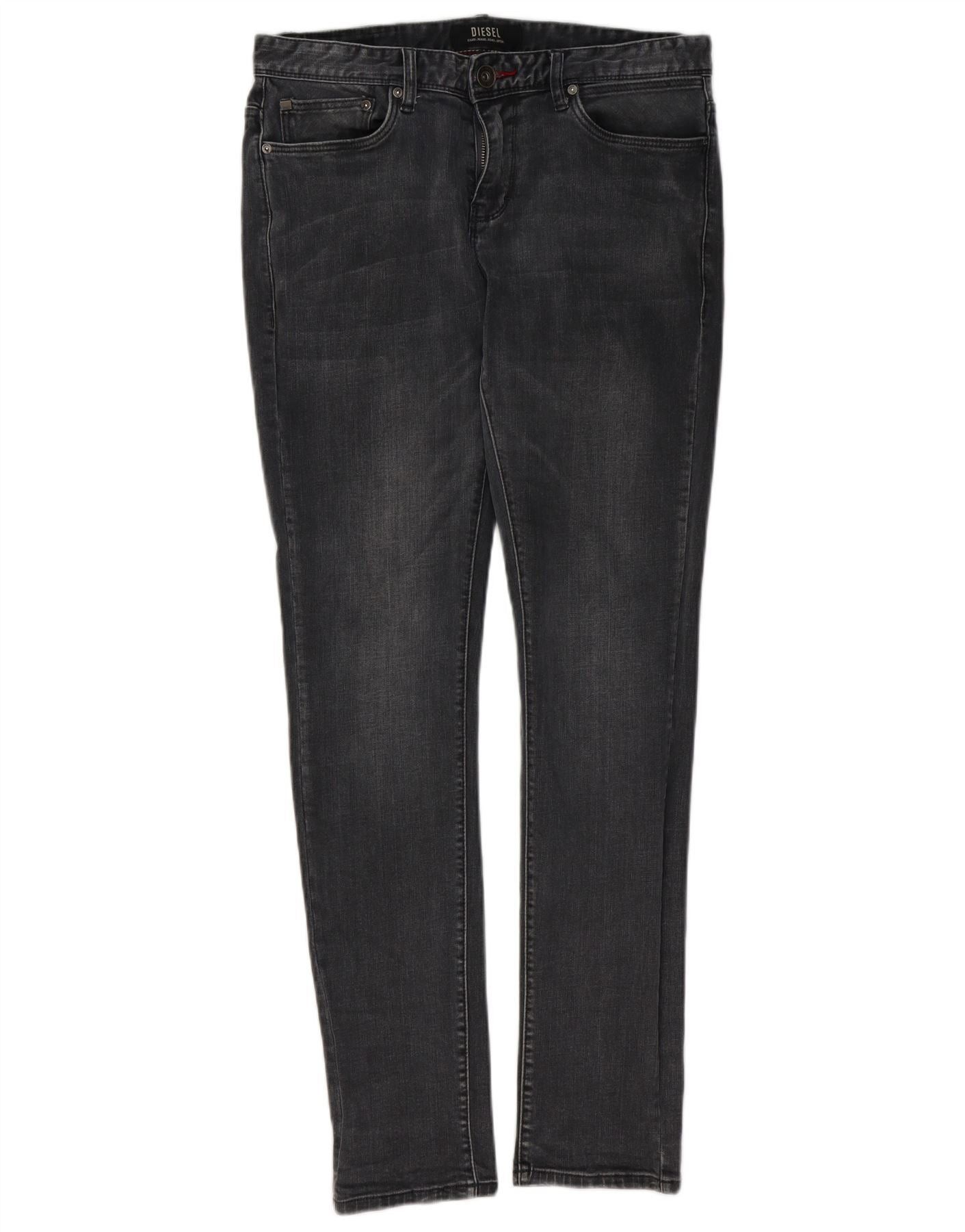 Diesel Mens Sleenker Slim Jeans W32 L32 Grey Cotton Size US 32 / EU 48 - 1 Thumbnail
