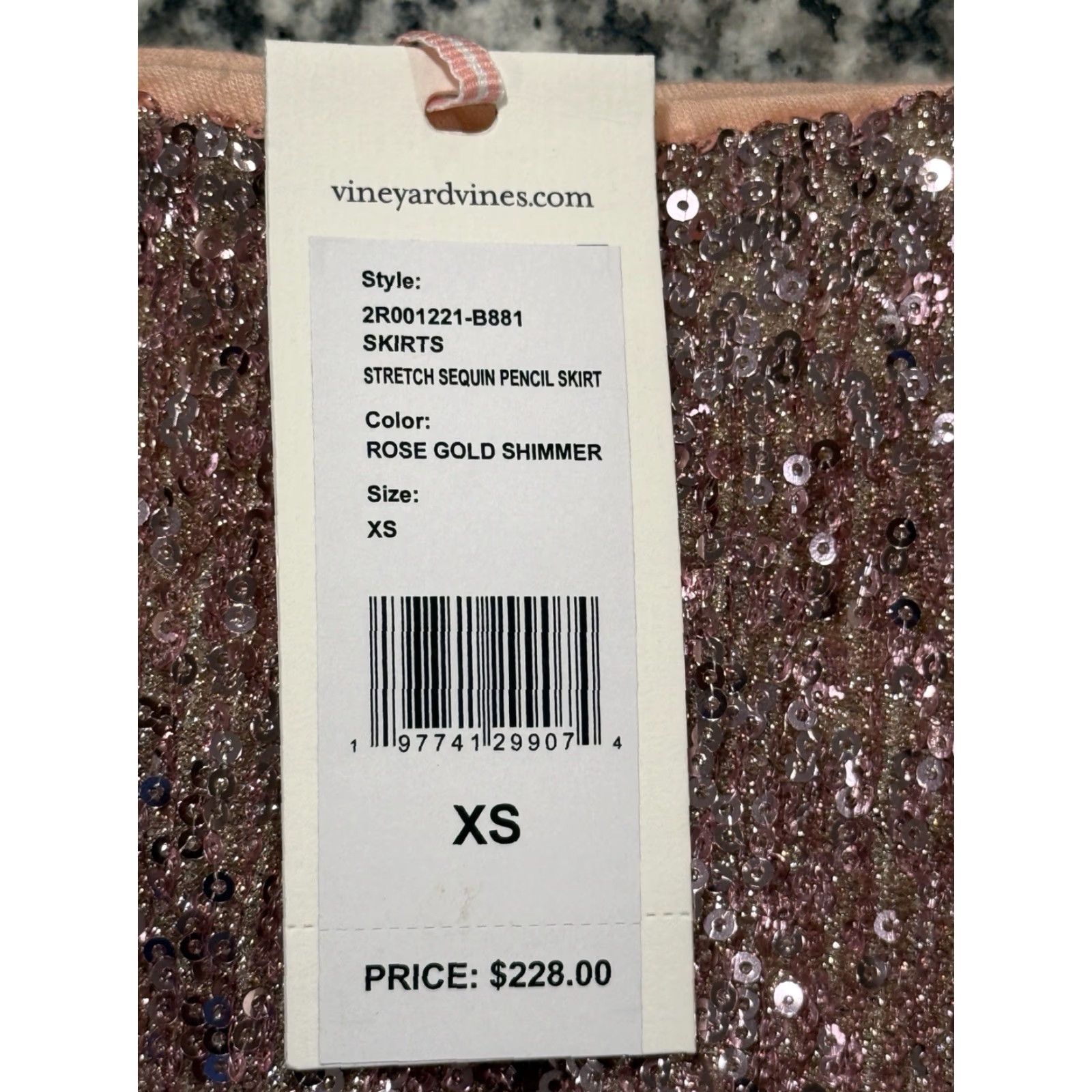 Vineyard Vines VINEYARD VINES Rose Gold Shimmer Stretch Sequin Midi Pencil Skirt XS Womens NWT Skirt Sequin Hidden Side Zipper Midi Rose Gold Formal 228 Size 26" / US 2 / IT 38 - 4 Thumbnail