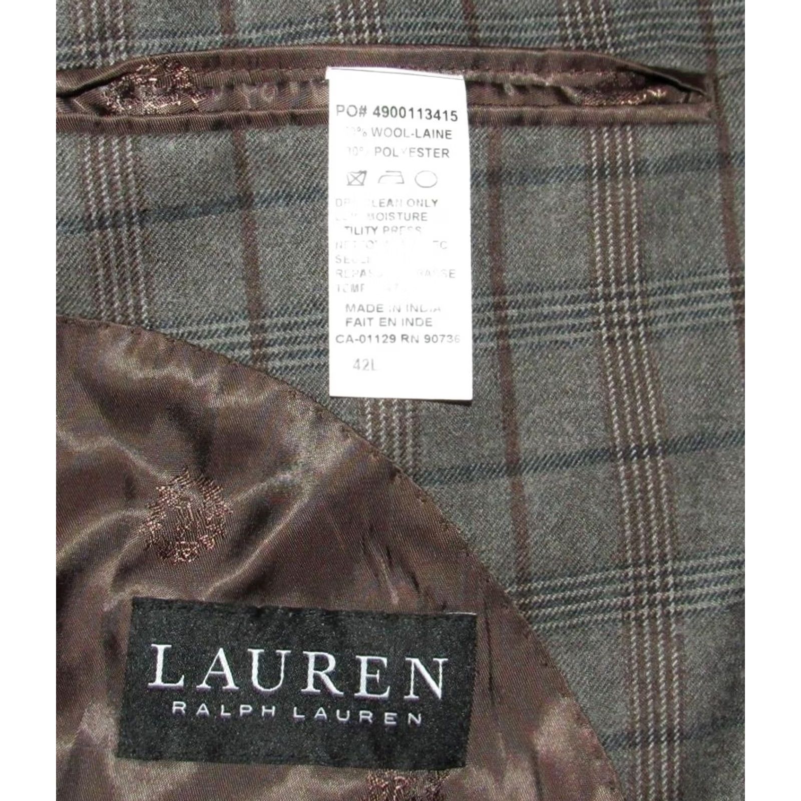 Ralph Lauren Polo RALPH LAUREN Blazer Polo RALPH LAUREN Blazer Wool Blend 42L Grey Blue Brown Plaid Wool Blend Blazer Sport Coat Jacket 42L Mens Size US XL / EU 56 / 4 - 5 Thumbnail
