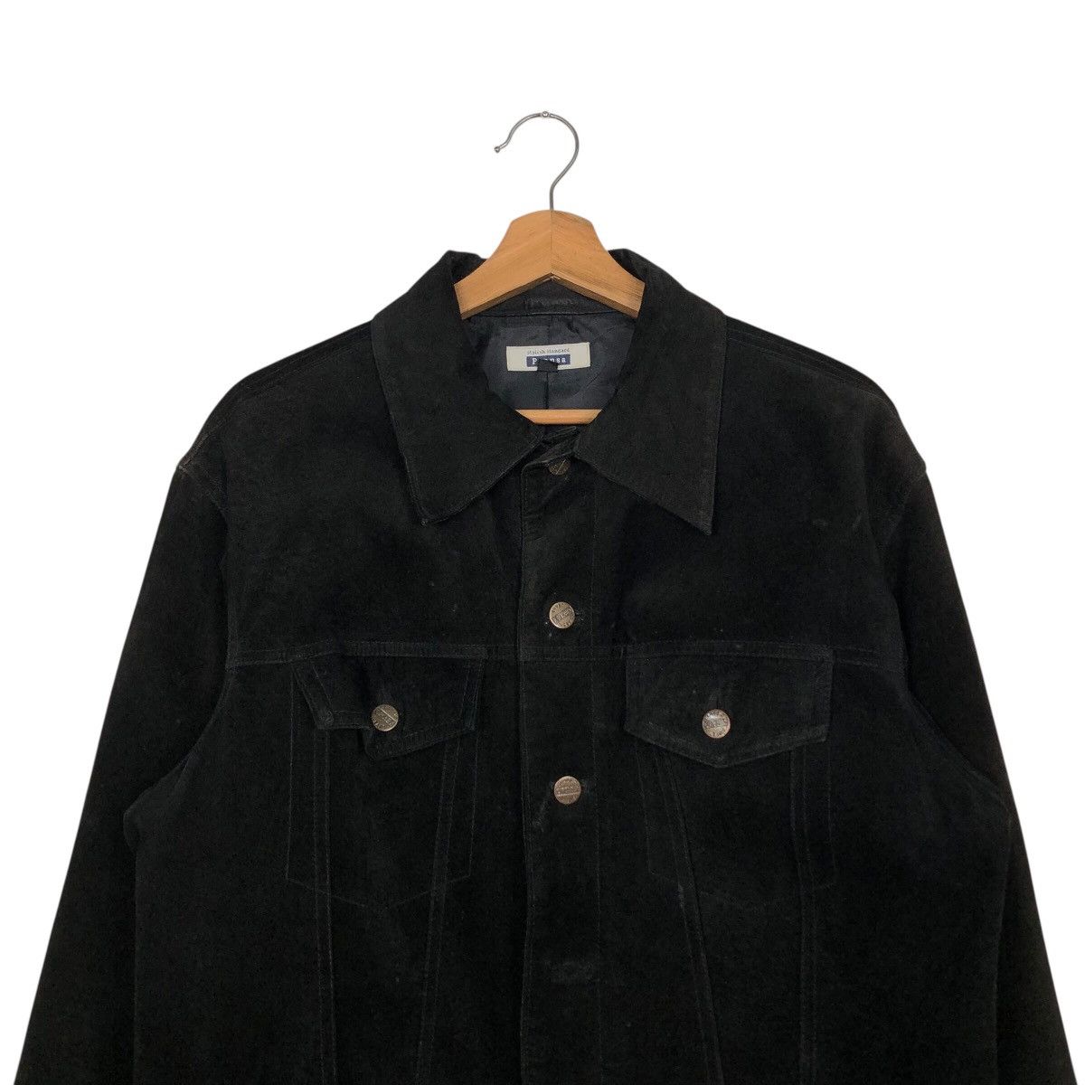 Japanese Brand Prensa Stylish Standard Suede Jacket Black Worker Essential Size US L / EU 52-54 / 3 - 4 Thumbnail