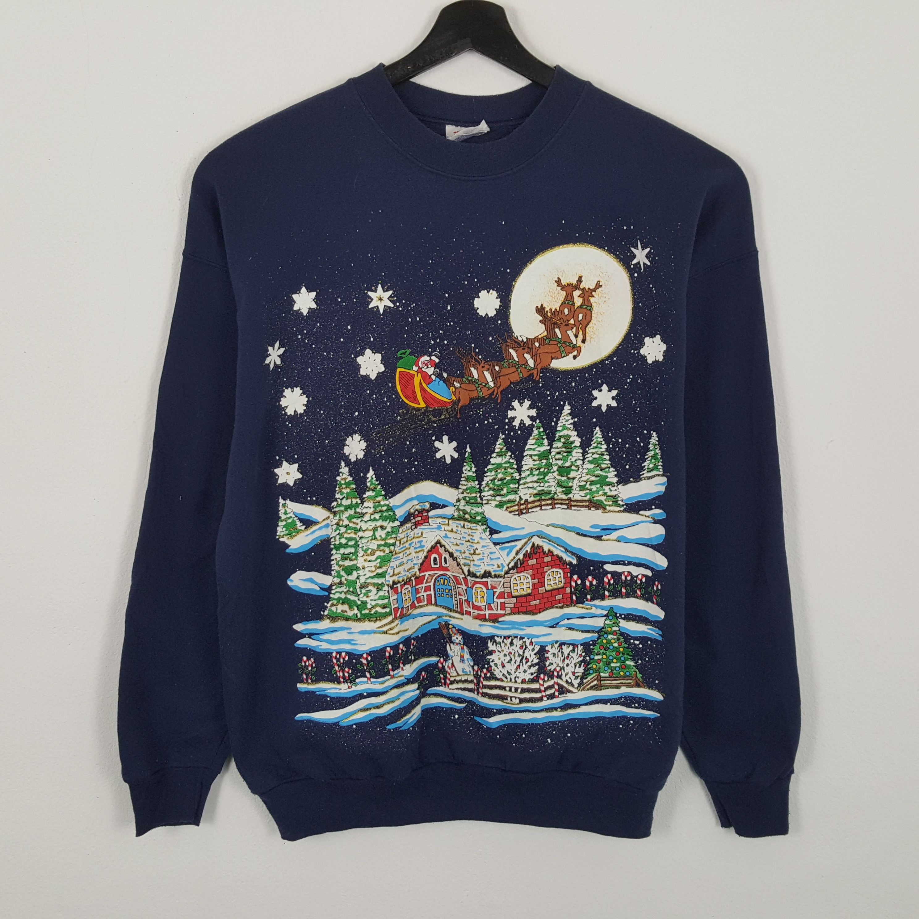 Vintage CHRISMAST Santa Claus Winter Style Vintage Sweatshirt Size US L / EU 52-54 / 3 - 1 Thumbnail