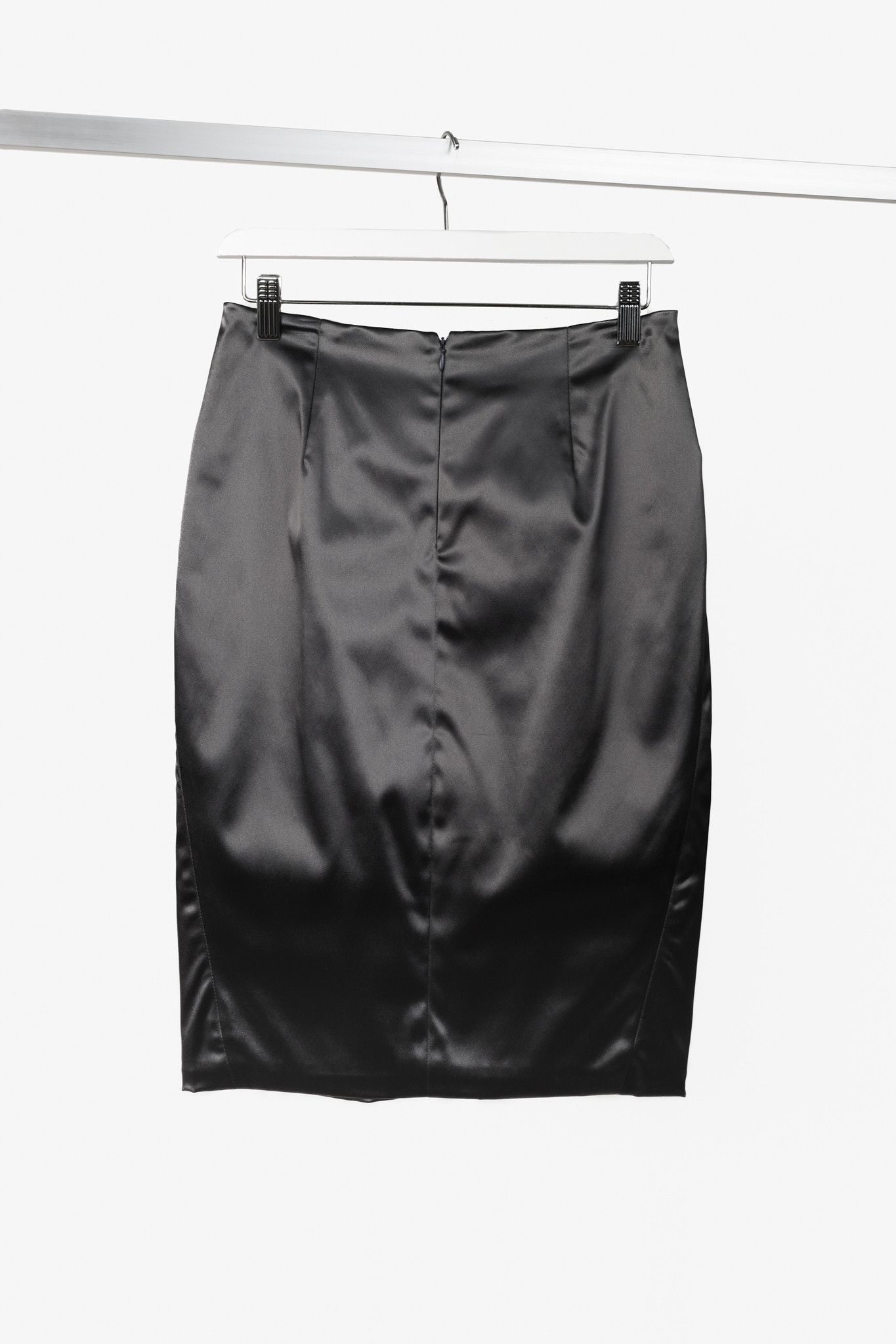 Other Paul Hardy Deep Green Satin Satin Pencil Skirt Size 28" / US 6 / IT 42 - 2 Thumbnail