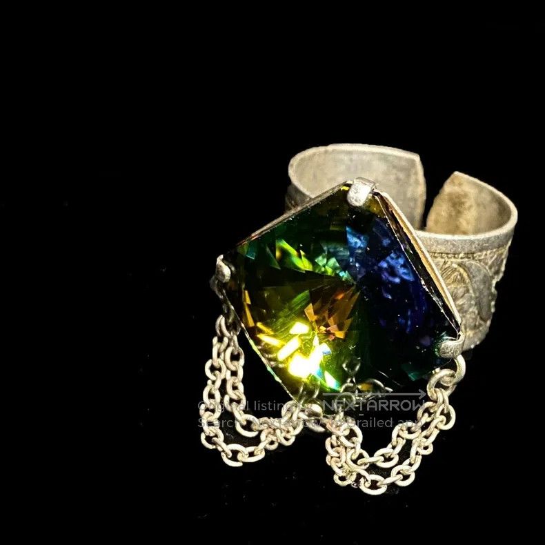 Jean Paul Gaultier Jean Paul Gaultier Carved Gemstone Chain Ring Size ONE SIZE - 1 Thumbnail
