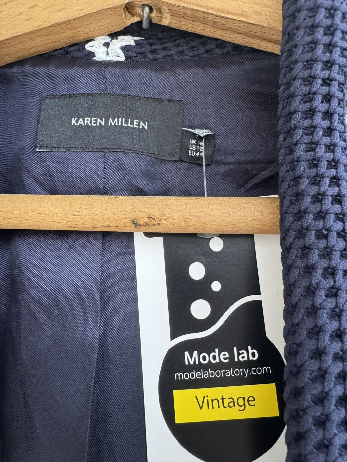 Karen Millen Karen Millen Navy Stripped Textured Jacket Parisian Chic Size L / US 10 / IT 46 - 5 Thumbnail