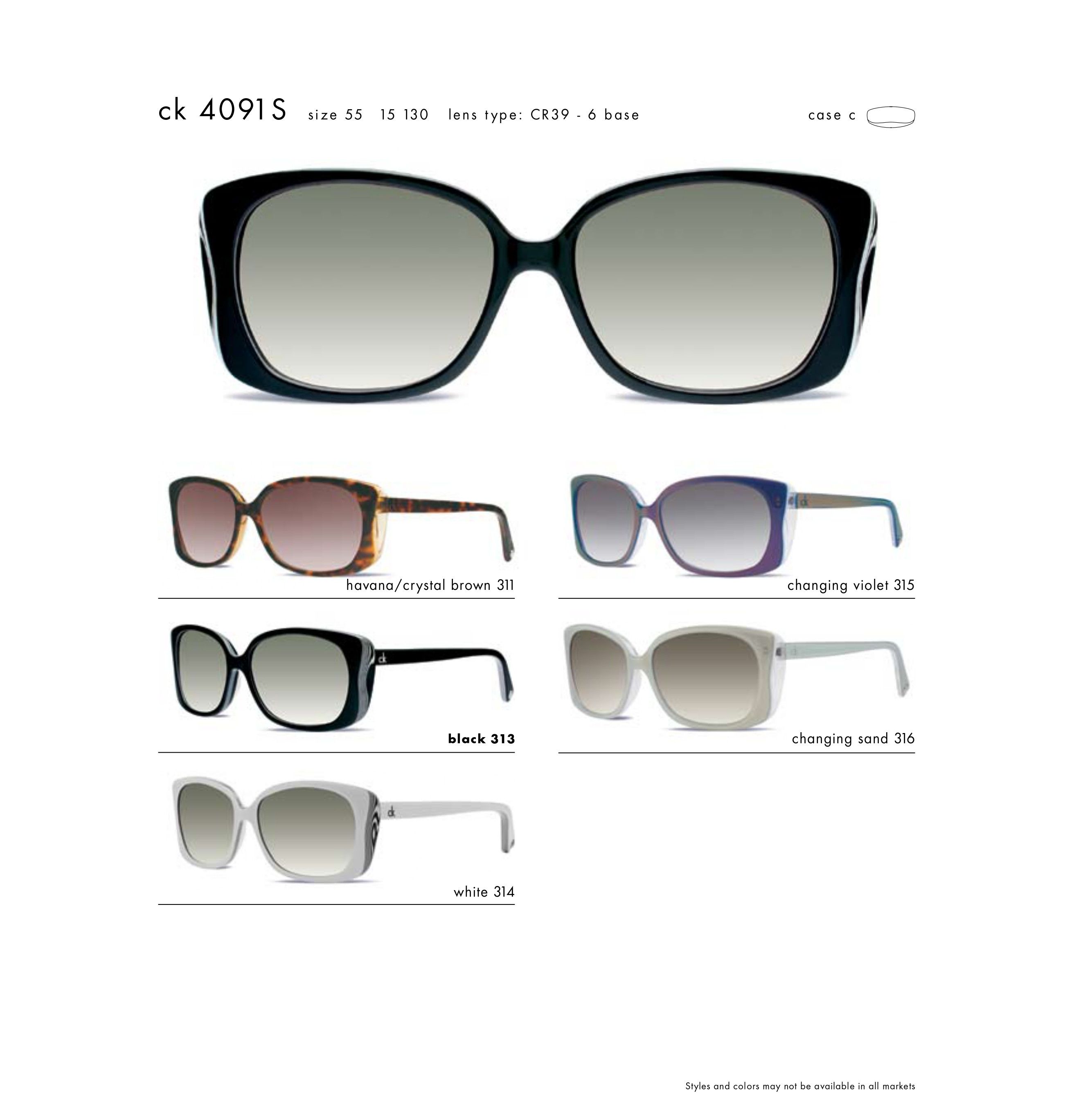Calvin Klein F/W 2009 Calvin Klein Sunglasses Butterfly CK 4091/S White Size ONE SIZE - 2 Thumbnail
