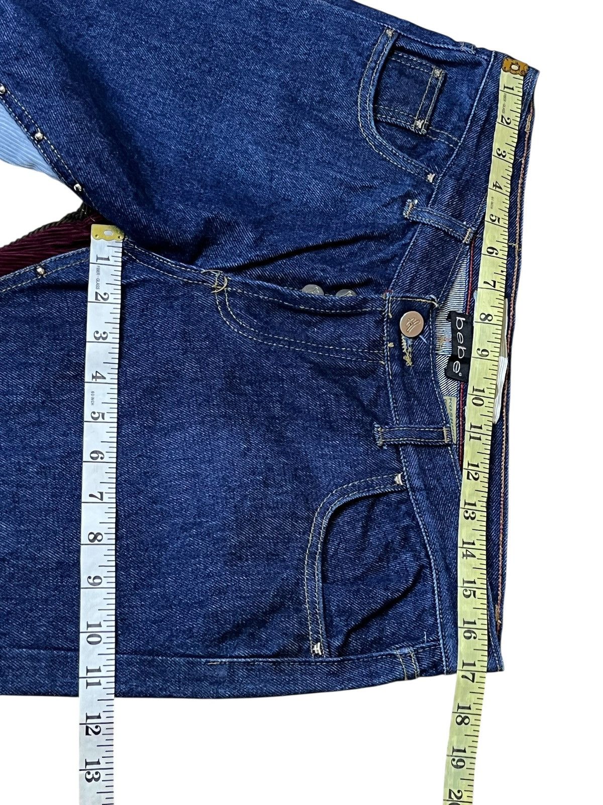 Japanese Brand sick🔥BEBE x KOSIUKO corduroy patchwork & bead flared jeans Size US 34 / EU 50 - 16 Thumbnail