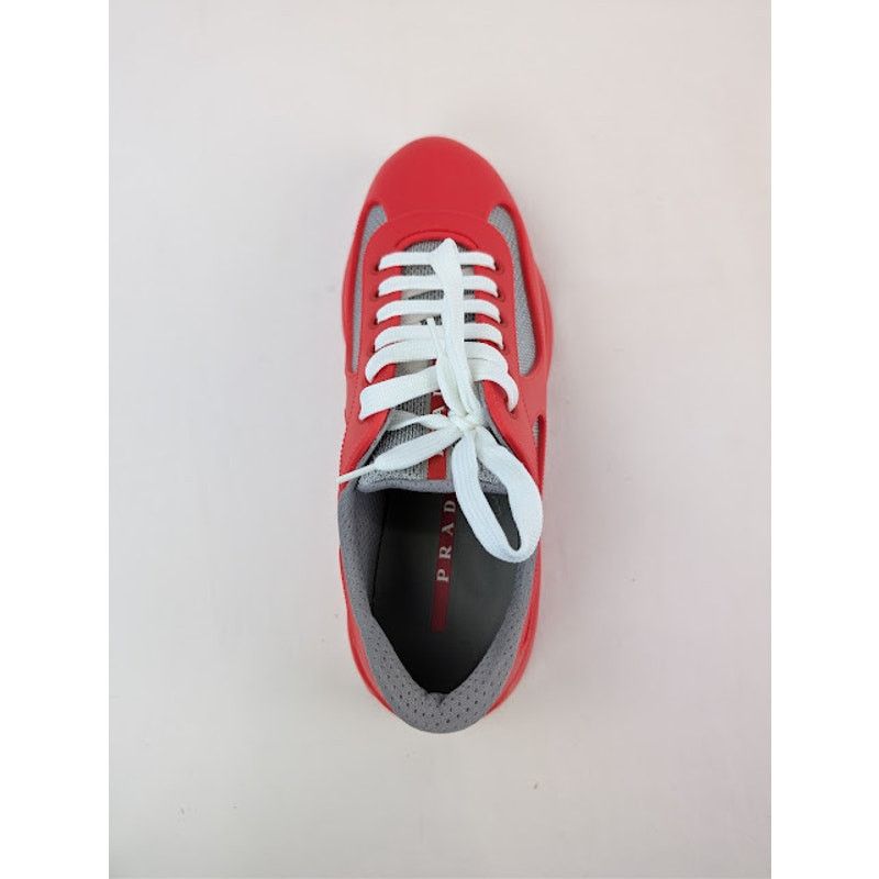 Prada o1rshd1 Calzature Uomo Icon Soft Lace Up Sneaker in Rosso Size US 9 / EU 42 - 18 Thumbnail