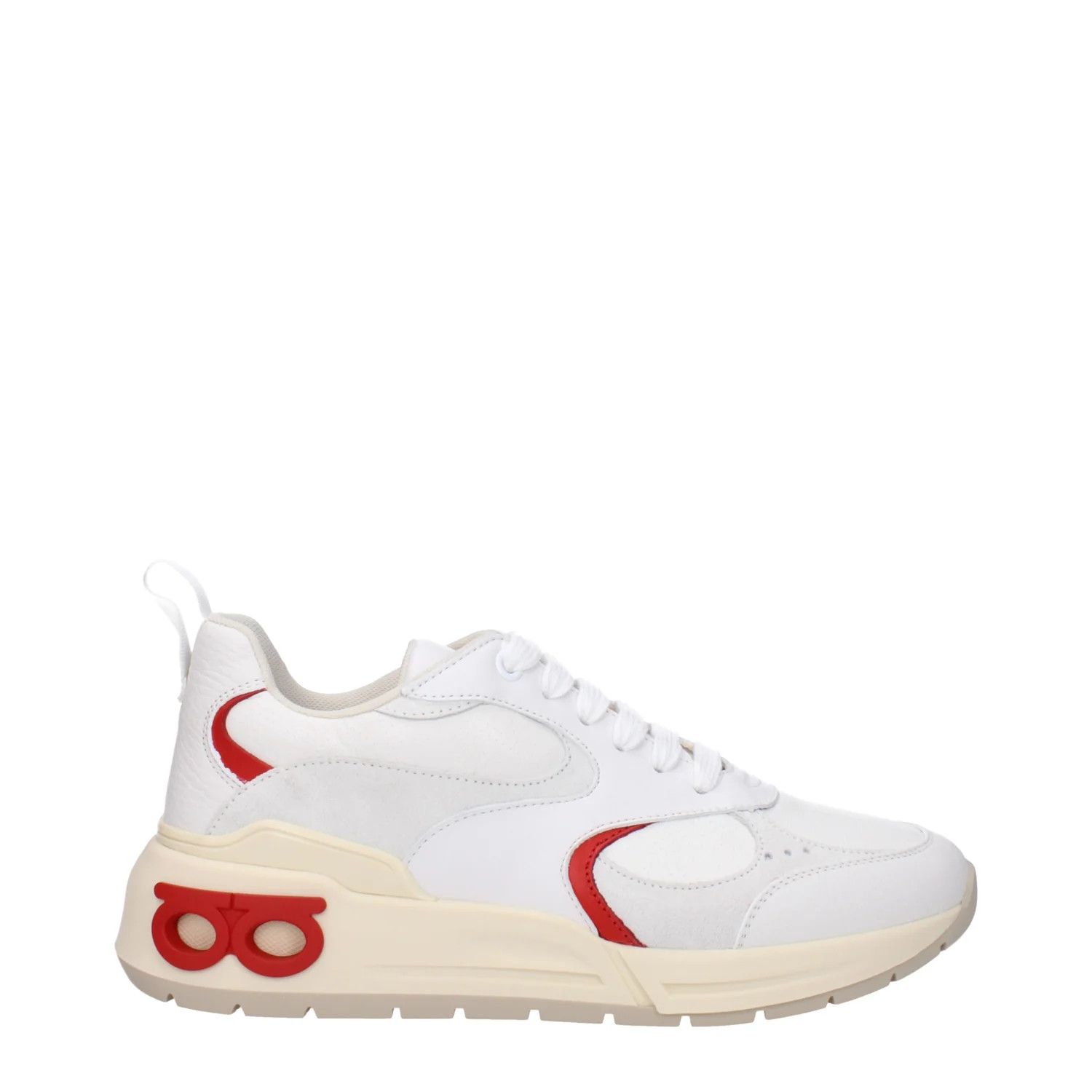 Salvatore Ferragamo ob1o1e1224 Leather Sneakers in White Red Size US 10 / IT 40 - 1 Thumbnail