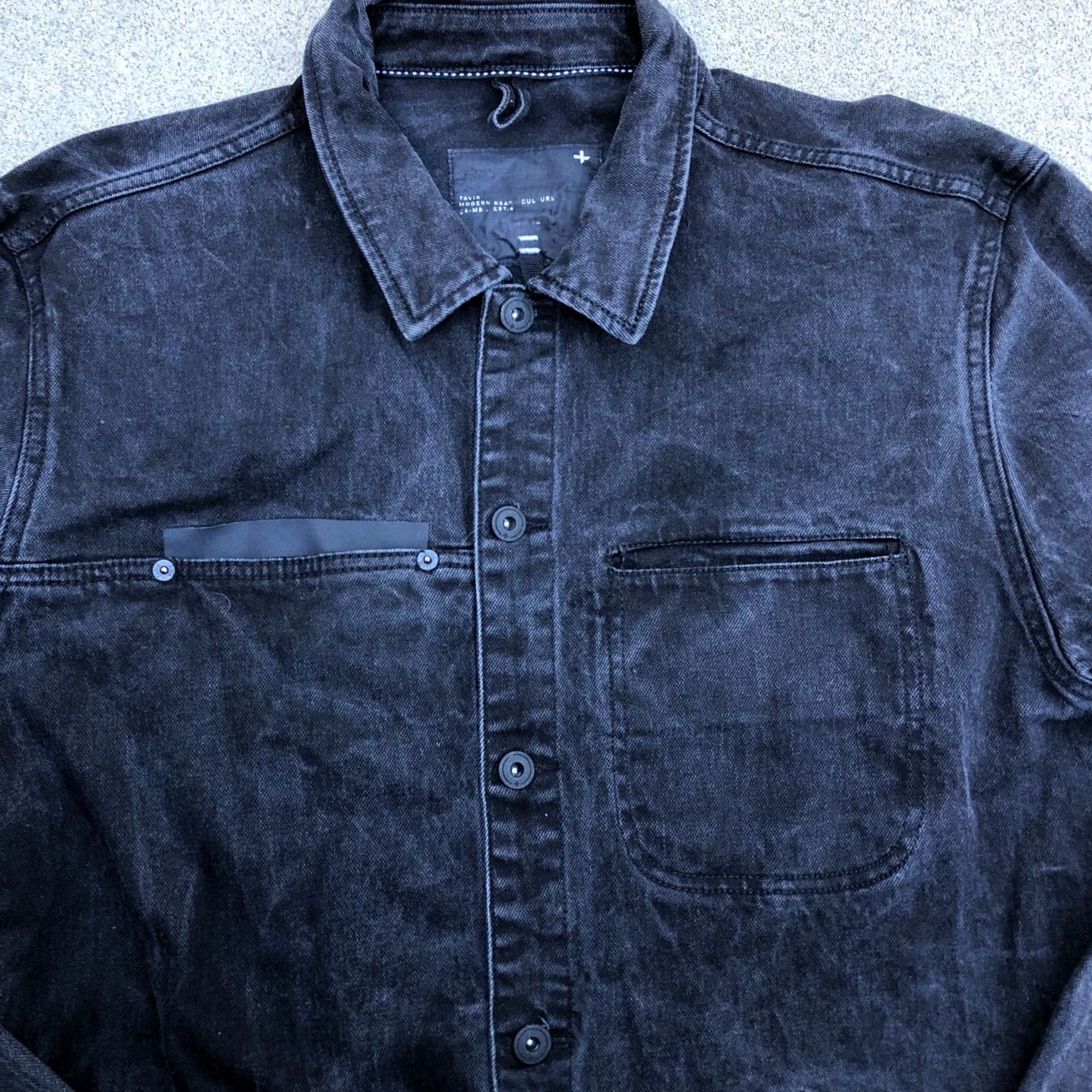 Tavik TAVIK Black Dyed Denim Jacket XL Men's Black L/S Jean Collared Size US 36 / EU 52 - 2 Thumbnail