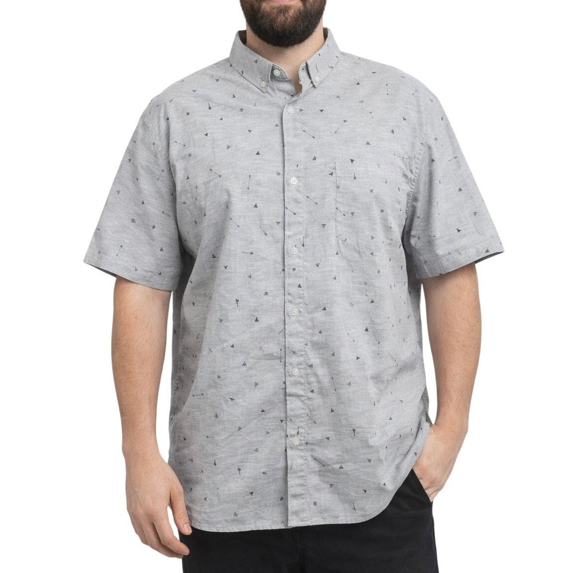 Molokai Surf Co. Molokai Surf Co Button Up Shirt Gray Short Sleeve | Mens XL Size US XL / EU 56 / 4 - 1 Thumbnail