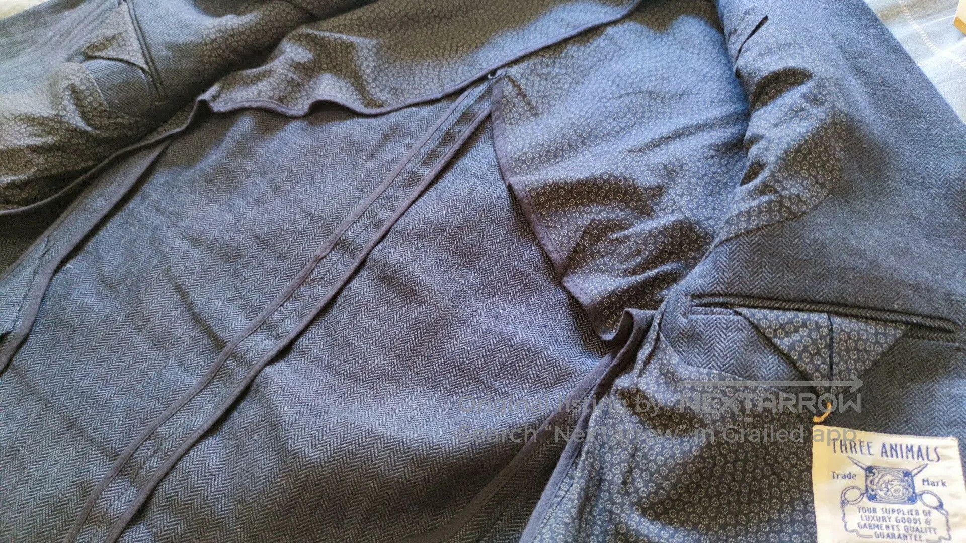 Other French Handcrafted Blue Houndstooth Suit for Men. Size US M / EU 48-50 / 2 - 6 Thumbnail