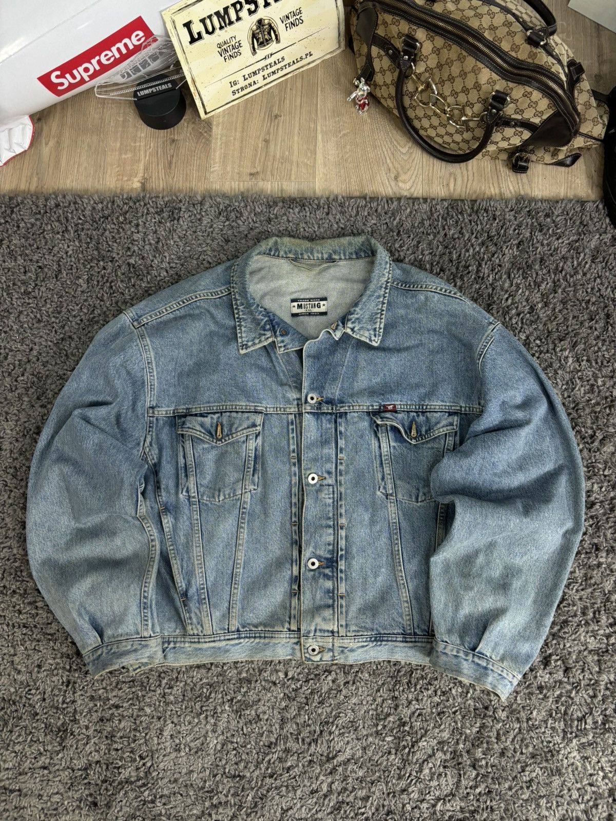 Japanese Brand × Levi's × Vintage Distressed Dirty Washed Japanese Denim Jacket Boxy Y2K Size US XXL / EU 58 / 5 - 1 Thumbnail