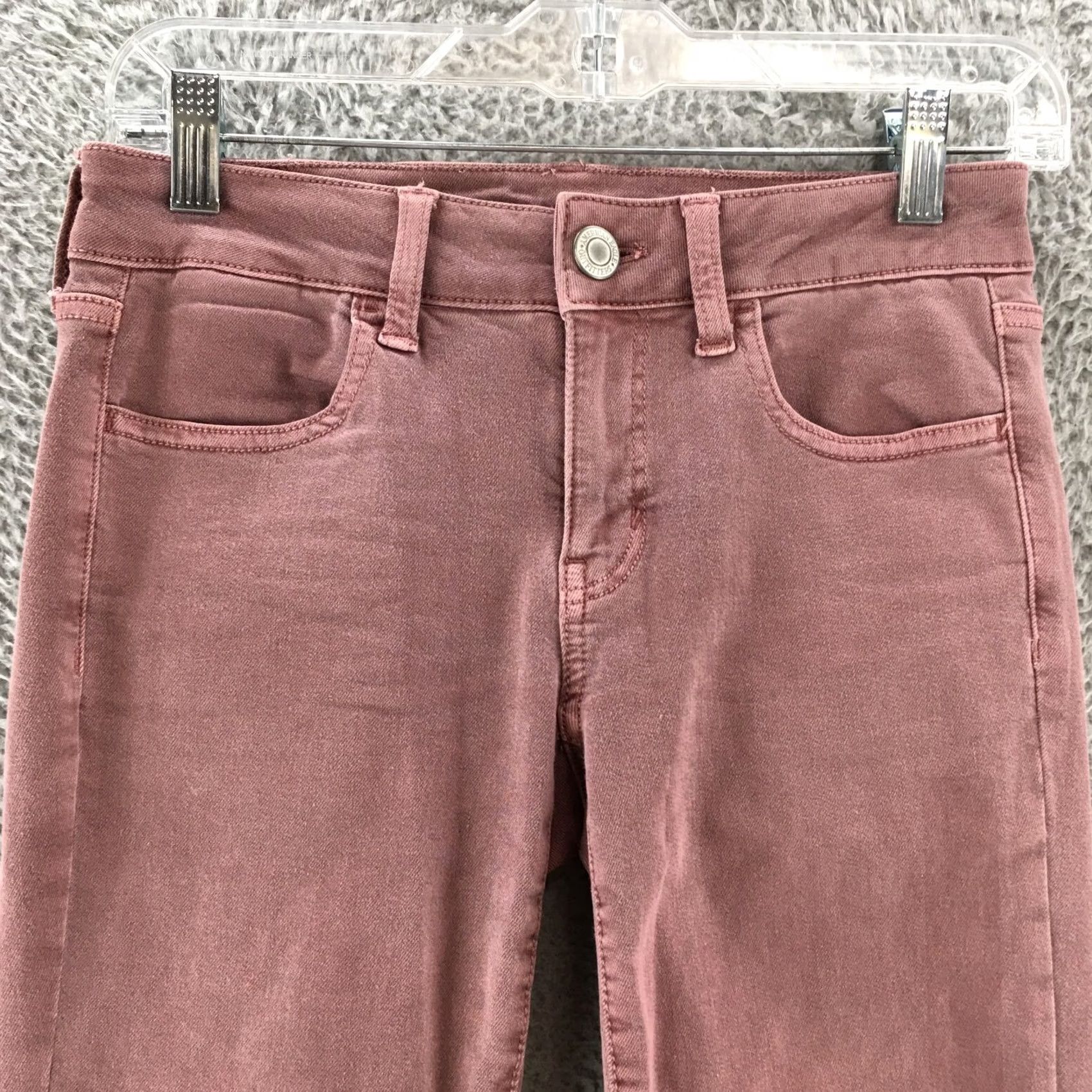 American Eagle Outfitters American Eagle Outfitters Skinny Jeans Womens 2 Purple Low Rise Zip Fly Button Jeans Mens? Size 26" / US 2 / IT 38 - 2 Thumbnail