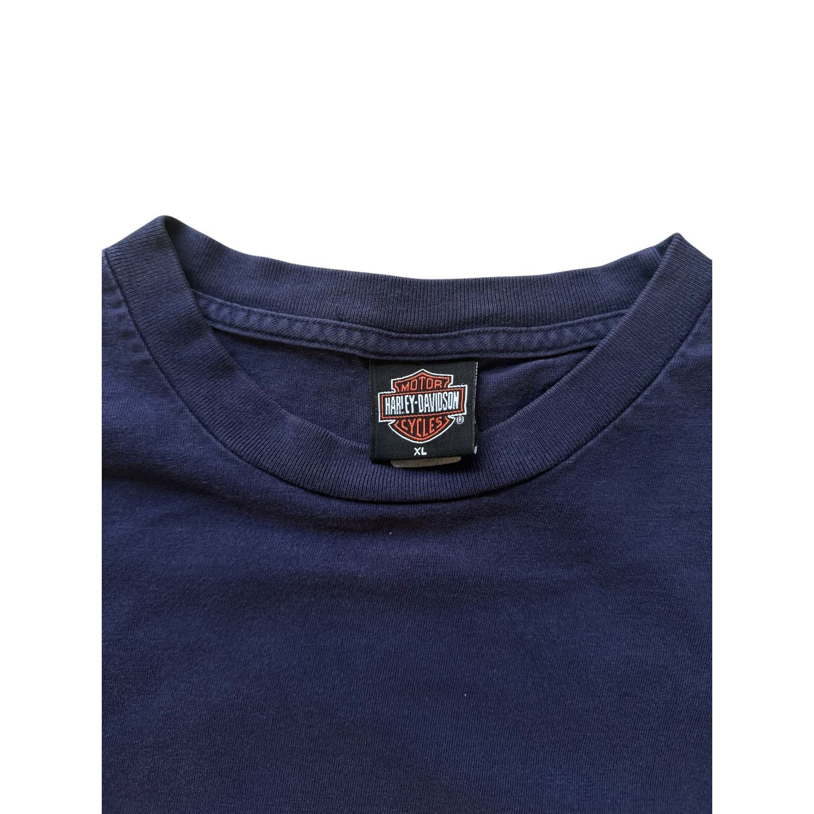 Harley Davidson Vintage Harley Davidson Navy Pocket Hit Flame Long Sleeve Size US XL / EU 56 / 4 - 4 Thumbnail