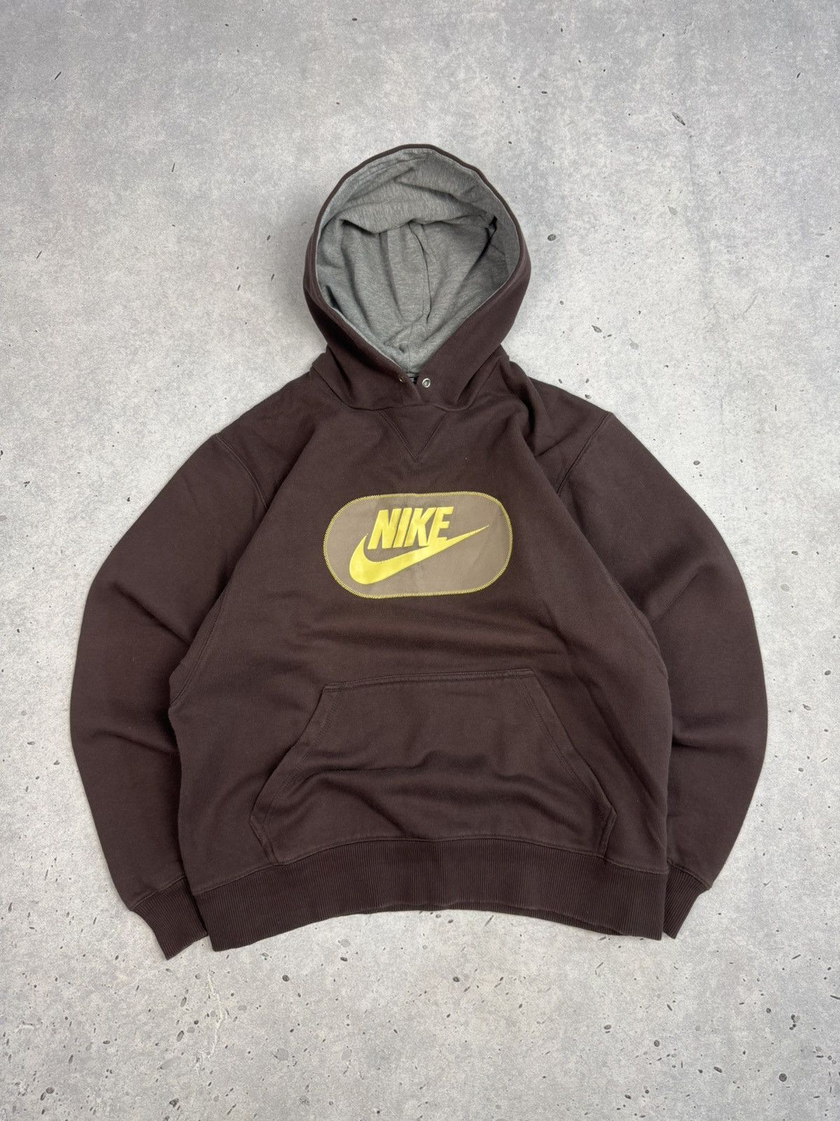 Nike Vintage Nike Spell Out Big Logo Brown Hoodie Travis style Size US M / EU 48-50 / 2 - 1 Thumbnail