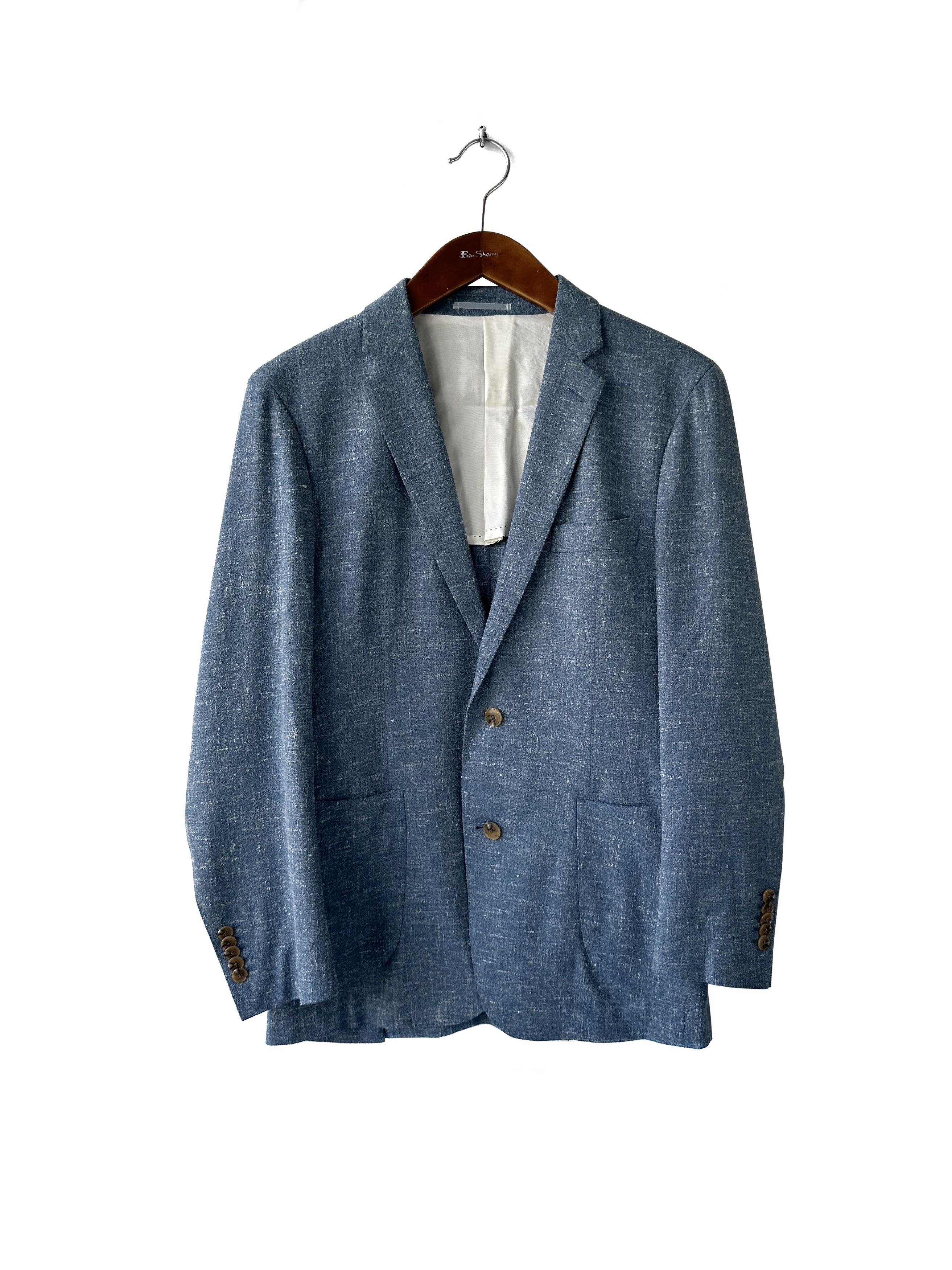 Loro Piana Zano x Loro Piana blue melange blazer Size 48R - 1 Thumbnail
