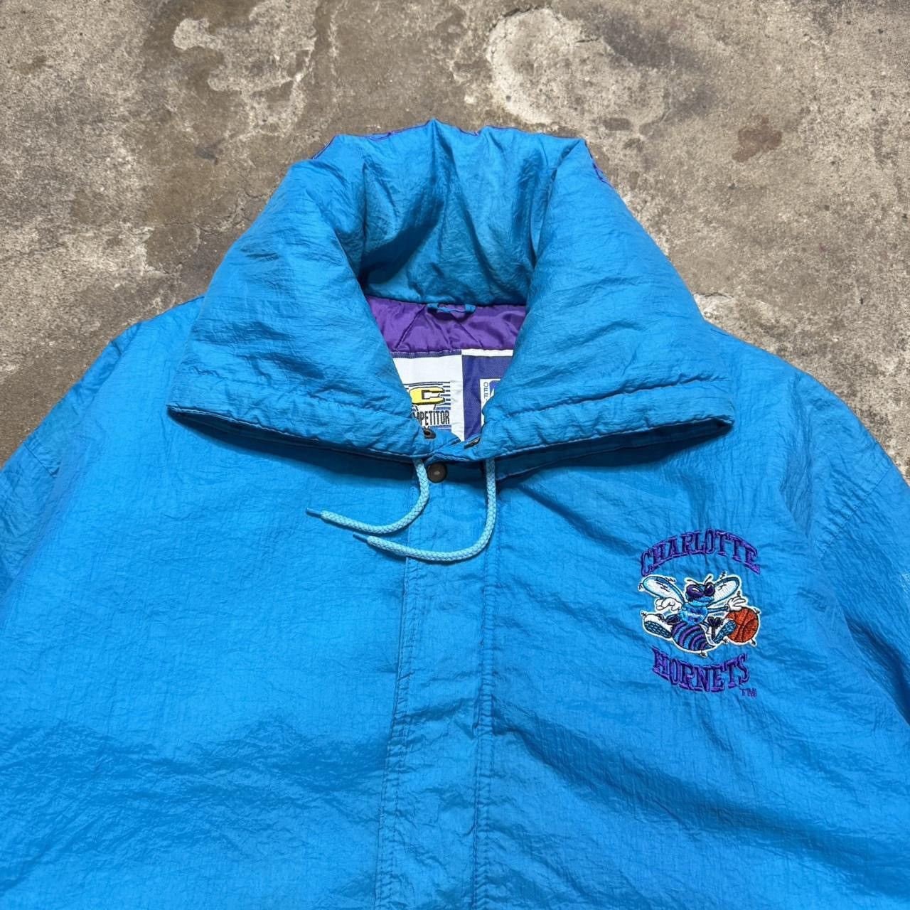 NBA × Vintage Vintage 90s Charlotte Hornets Hooded Puffer Jacket Size US XL / EU 56 / 4 - 5 Thumbnail