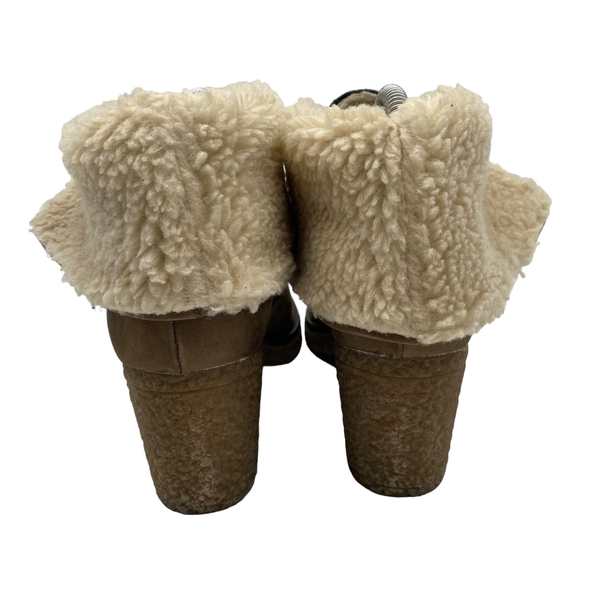 Other Maria Tan Suede leather Sherpa Lined Fold over ankle Bootie Size US 8 / IT 38 - 6 Thumbnail