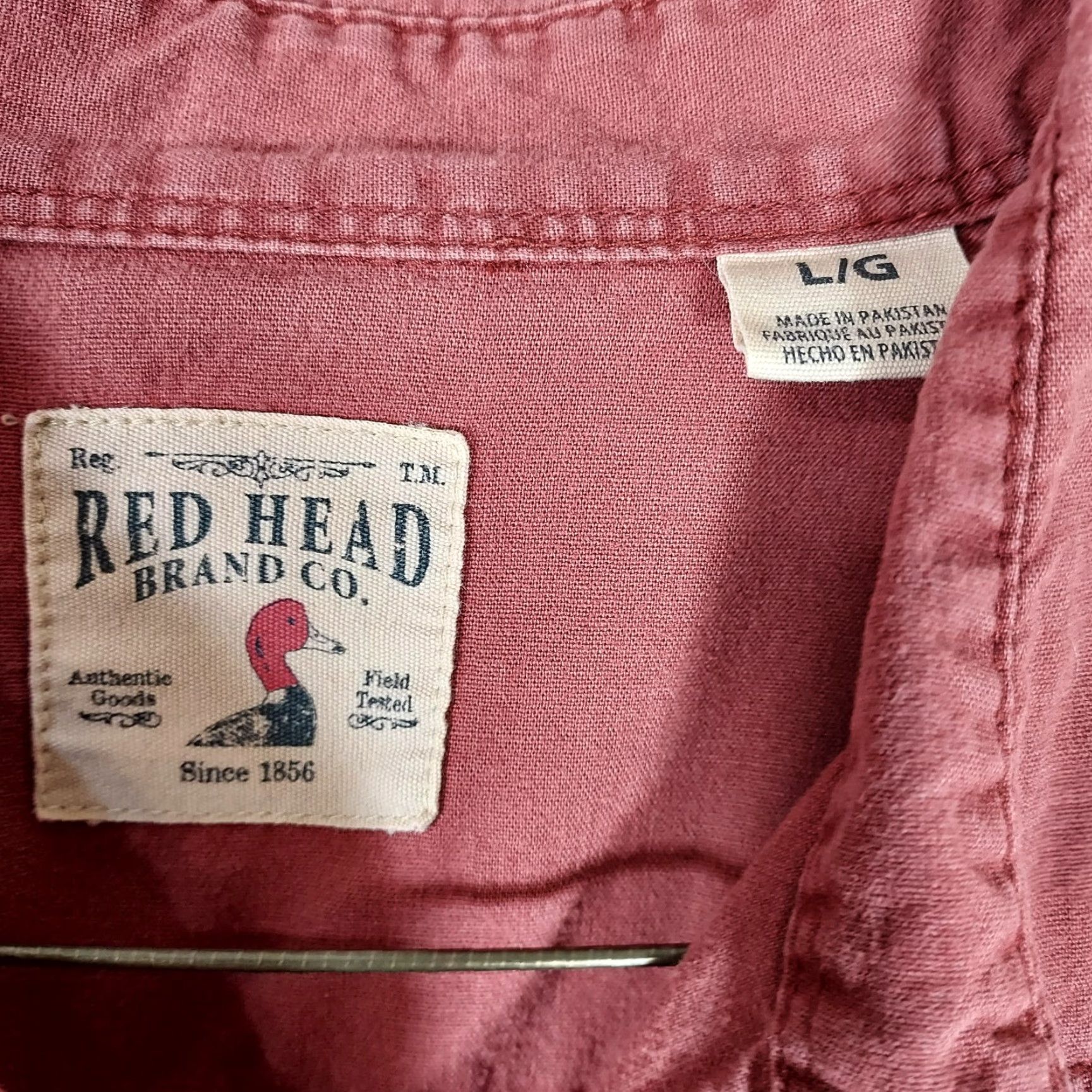 Vintage RedHead Shirt Button-Up Flannel Long Sleeve Casual Adult Large Red Regular Classic Mens Size US L / EU 52-54 / 3 - 4 Thumbnail