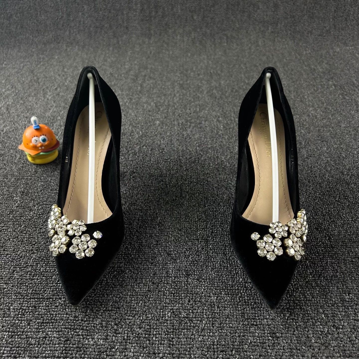 Dior Dior Black Velvet Crystal Heels EU 37.5 Size US 6.5 / IT 36.5 - 2 Thumbnail