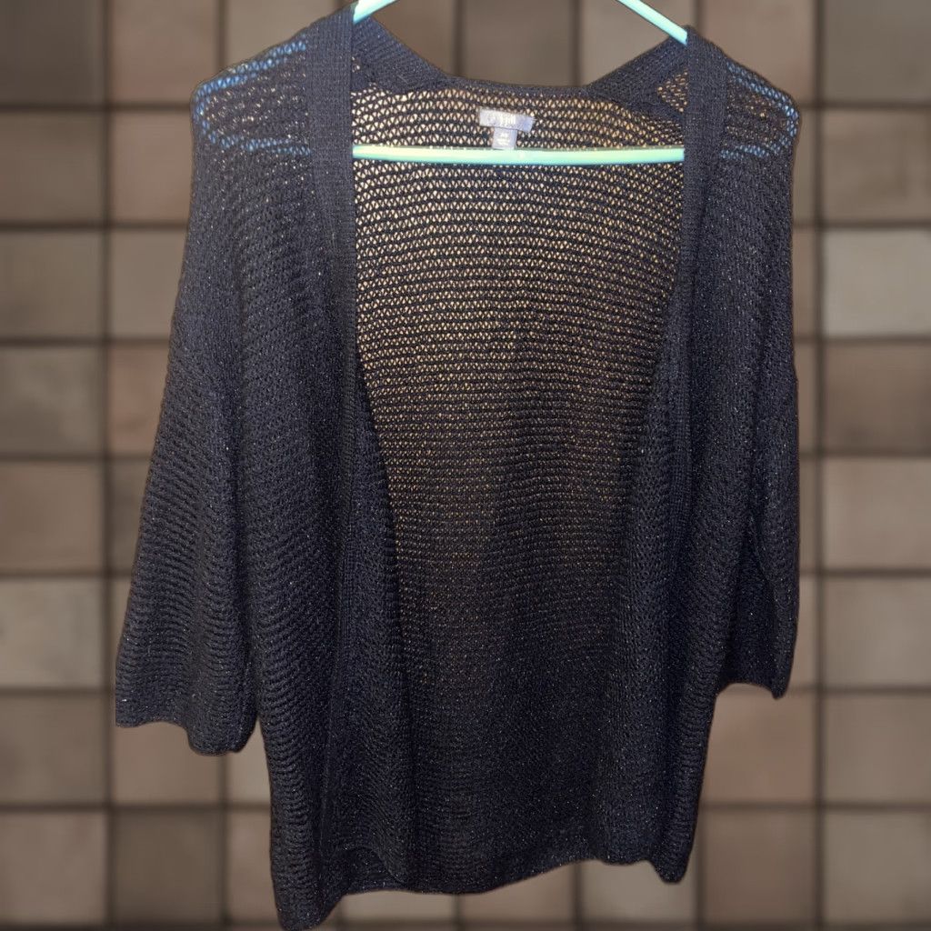 J. Jill VINTAGE J.Jill Womens XS Black Knit Cardigan Sweater 3/4 Bell Sleeves Fall Spring Winter Casual Ladies Size XS / US 0-2 / IT 36-38 - 1 Thumbnail