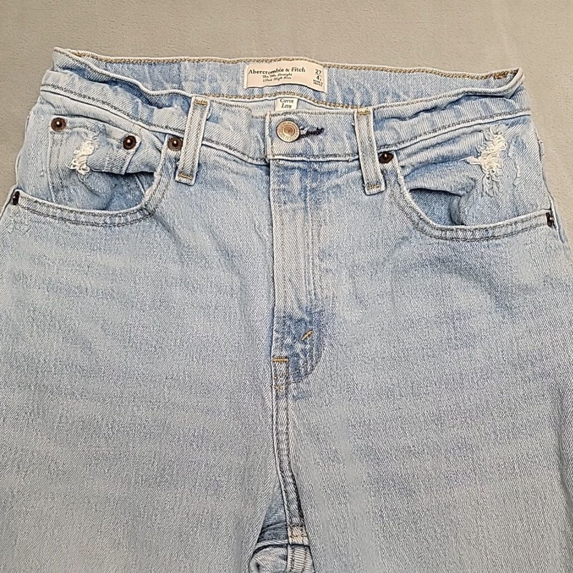 Abercrombie & Fitch VINTAGE Abercrombie & Fitch Jeans Women 27 4s Blue 90s Straight Ultra High Rise 5-Pocket Denim Cotton Blend Zip Womens Size 27" / US 4 / IT 40 - 4 Thumbnail