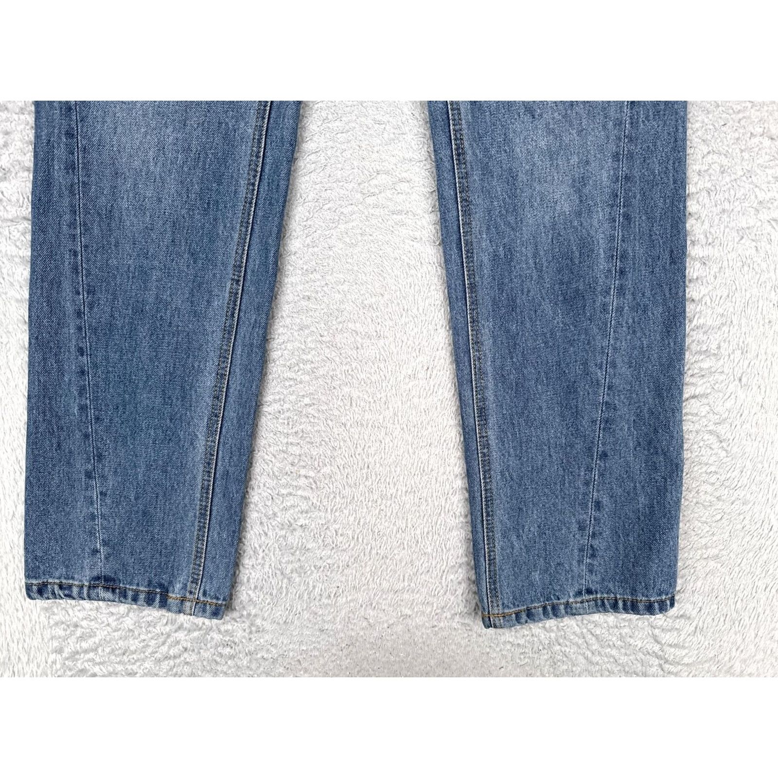 Vintage Future Collective Jeans Womens 8 Blue Straight 5-Pocket Denim Zipper Button Rise High-Rise Minor Branding Mens Womens Girls Size 30" / US 8 / IT 44 - 2 Thumbnail