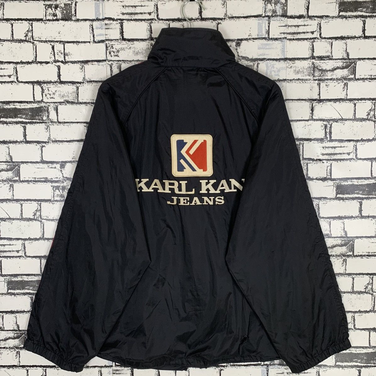 Designer × Karl Kani × Vintage Vintage intage Karl Kani Jeans Light Zip Up Jacket Big Logo Size US L / EU 52-54 / 3 - 5 Thumbnail