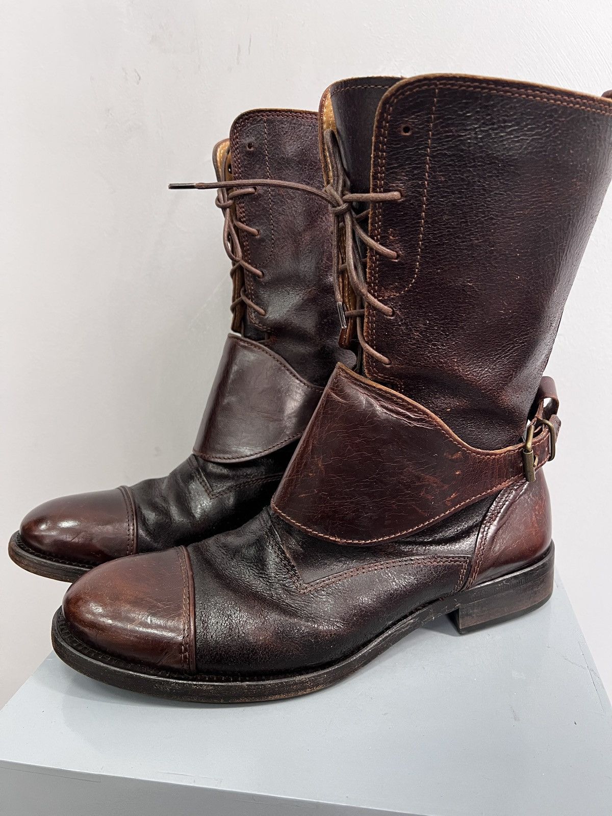 Hugo Boss × Japanese Brand × Vintage VINTAGE ENGENDERED BROWN LEATHER BOOTS HUGO BOSS 90s rare Size US 8 / EU 41 - 3 Thumbnail