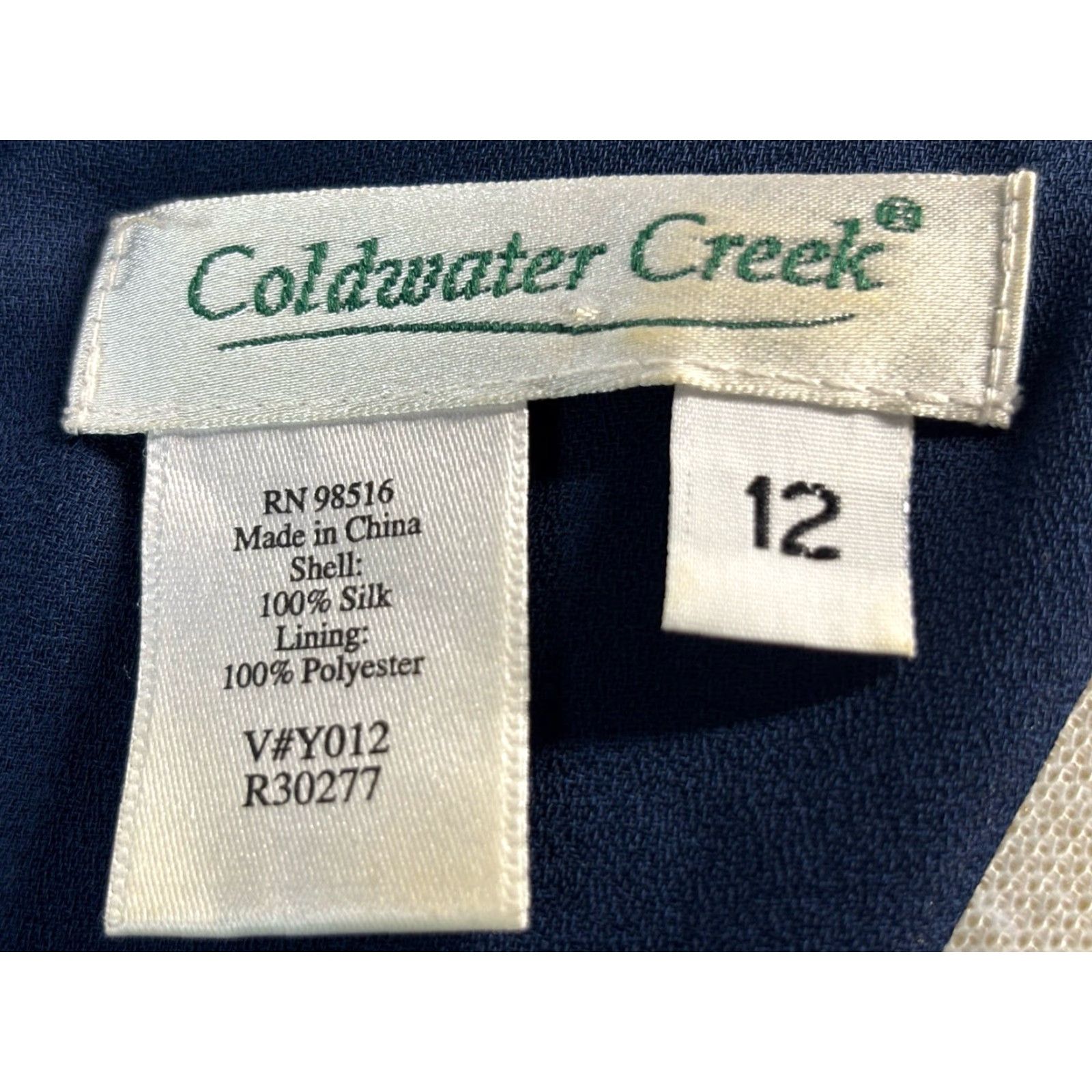 Coldwater Creek VINTAGE Coldwater Creek Silk Paisley Dress Women’s Size 12 Midi Short Sleeve Navy Classic Flowy Fit & Flare Size XL / US 12-14 / IT 48-50 - 7 Thumbnail