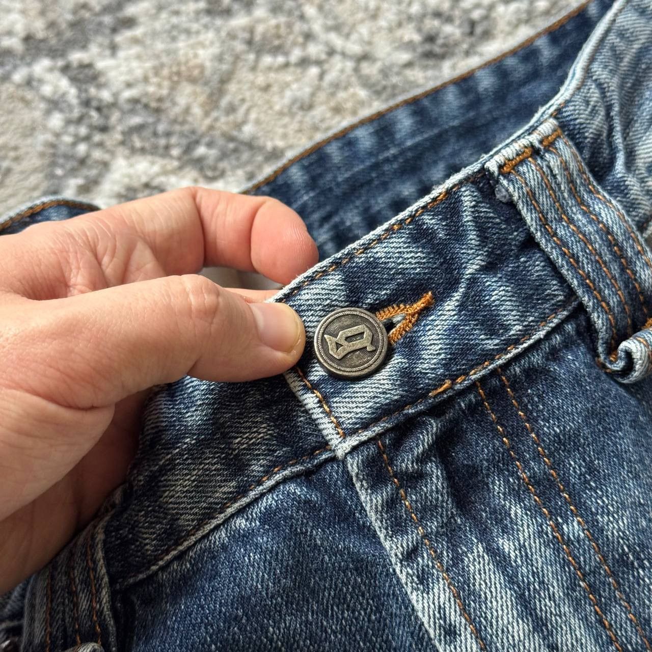 John Galliano Galliano Vintage Acid Washed Faded Ripped Denim Jeans Size 35" - 7 Thumbnail