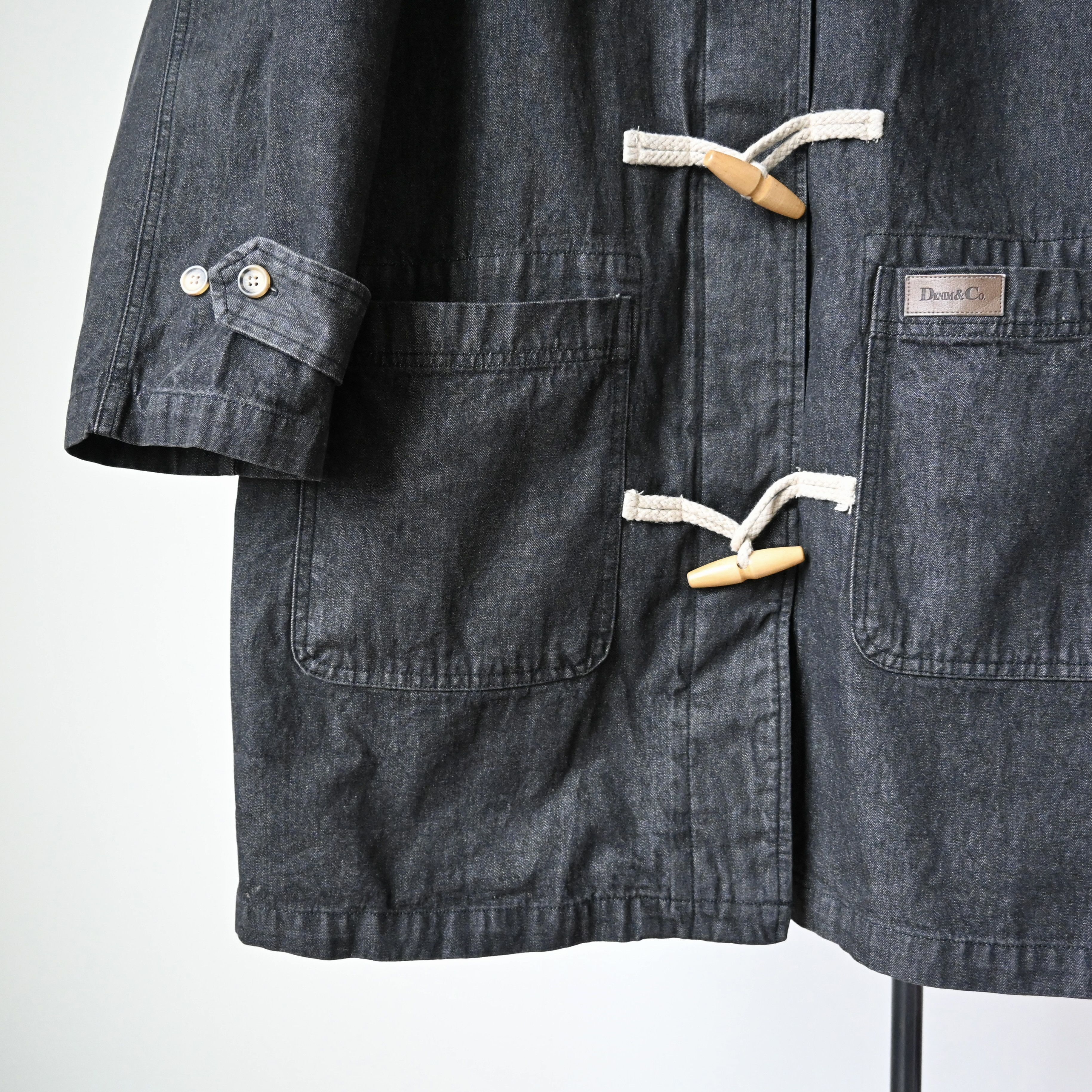 Denim & Co. 1990s Denim & Co black denim duffle coat, size 1X Size US L / EU 52-54 / 3 - 9 Thumbnail
