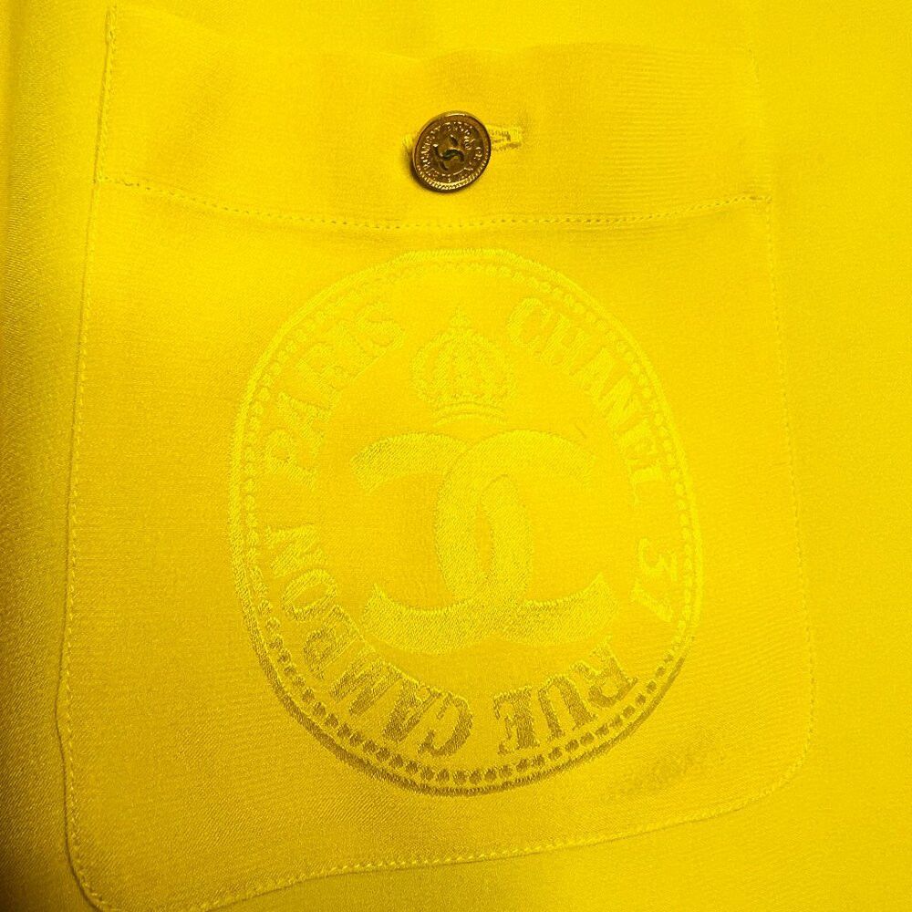 Chanel CHANEL Boutique Vintage Gorgeous Golden Yellow CC 100% Silk Size L / US 10 / IT 46 - 3 Thumbnail