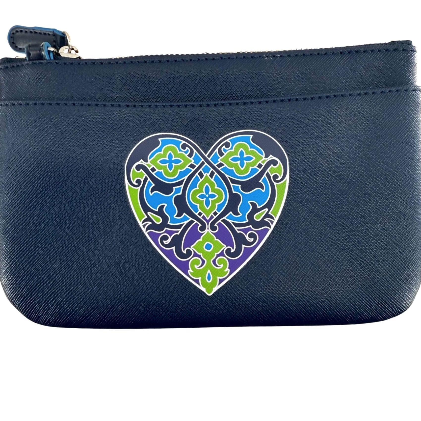 Brighton VINTAGE? No — Brighton Queen of Love Crossbody Wallet Wristlet Bag Indigo Blue Heart Charm Navy Blue Size ONE SIZE - 2 Thumbnail
