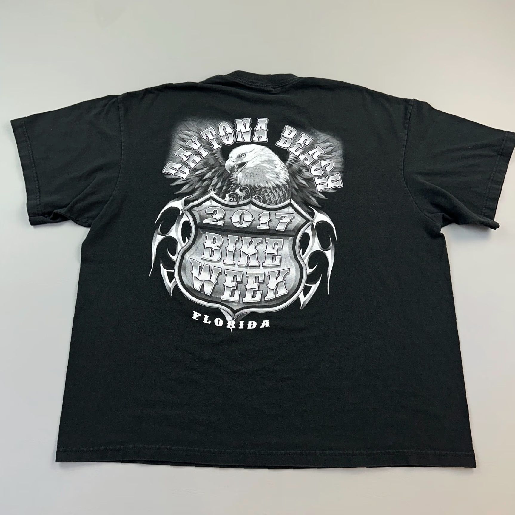 Vintage Daytona Beach Bike Week Shirt Mens 3XL Black 2017 Florida Bald Eagle Biker Tee Size US XXL / EU 58 / 5 - 5 Thumbnail