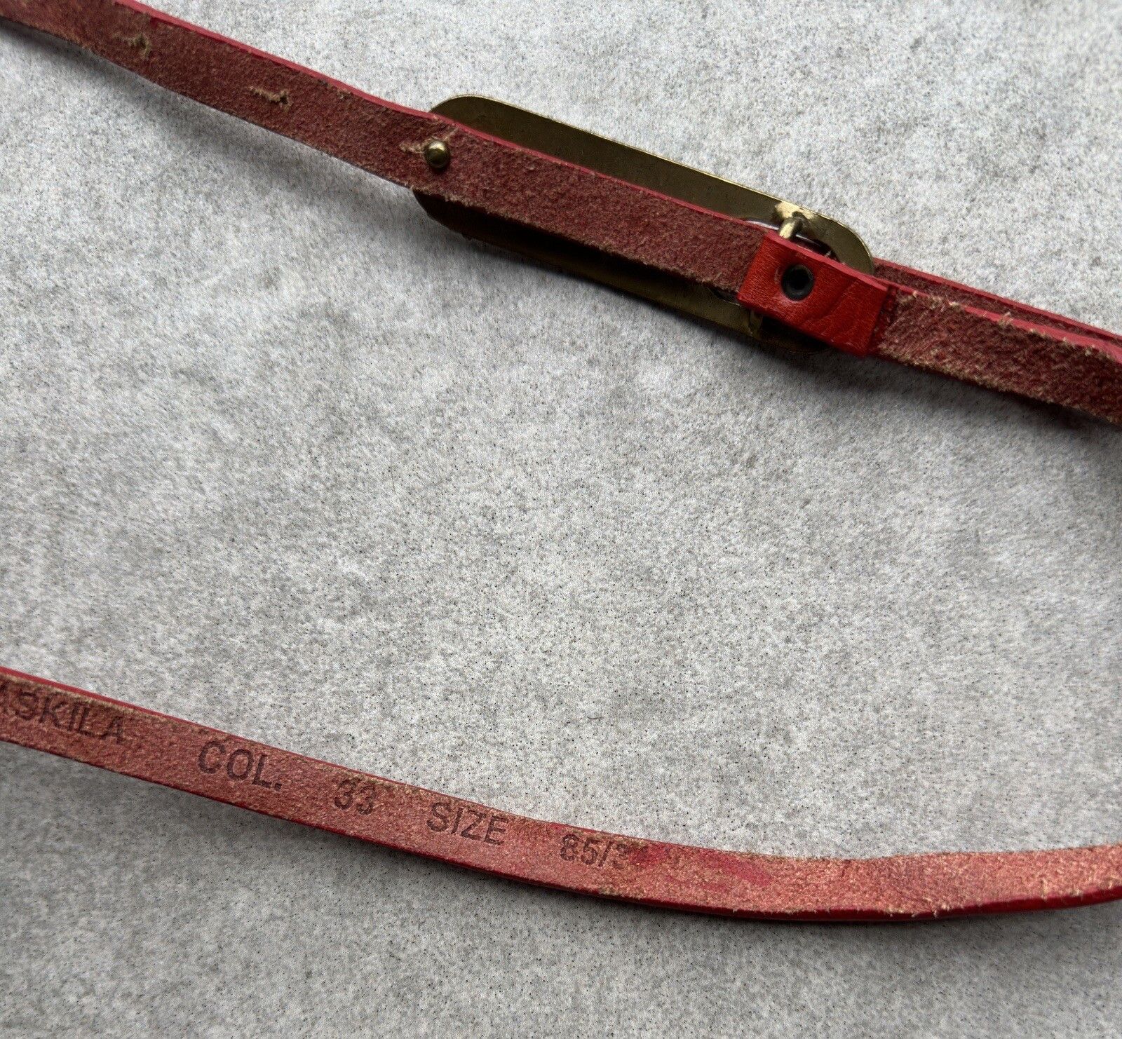 Diesel VINTAGE DIESEL MASKILA RED LEATHER BELT THIN WOMENS RARE Size ONE SIZE - 9 Thumbnail