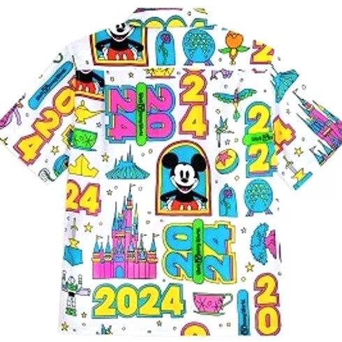 Disney Disney Walt Disney World Mickey Button Down Camp Shirt Adult Large Multicolor Mens Size US L / EU 52-54 / 3 - 2 Thumbnail