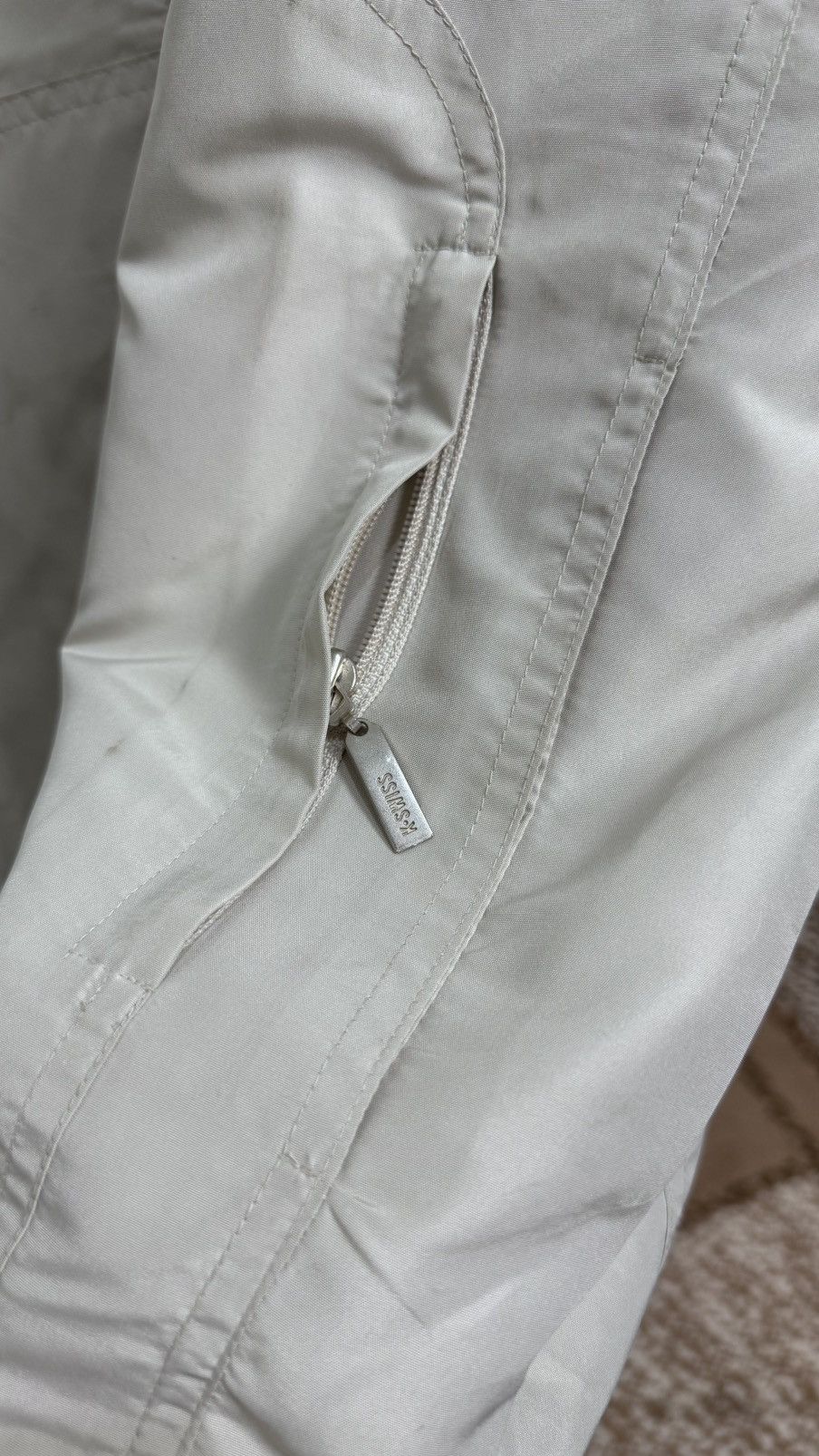 K-Swiss K Swiss Off White Windbreaker Jacket Size US M / EU 48-50 / 2 - 11 Thumbnail