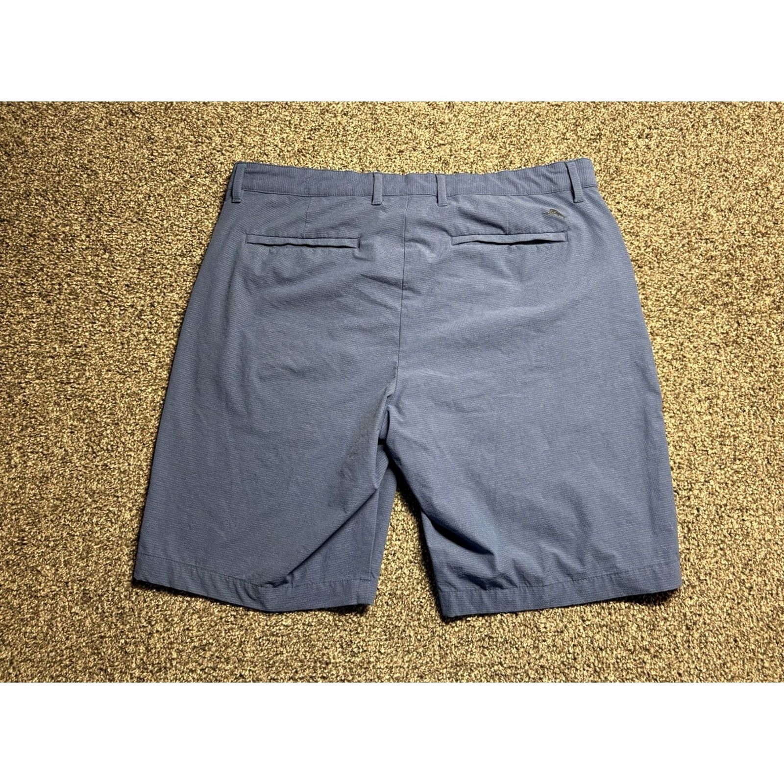 Tommy Bahama Tommy Bahama Chip Shot Shorts Mens 36 Blue Golf Chino Flat Front 9" Inseam Nylon Poly Blend Size US 36 / EU 52 - 2 Thumbnail