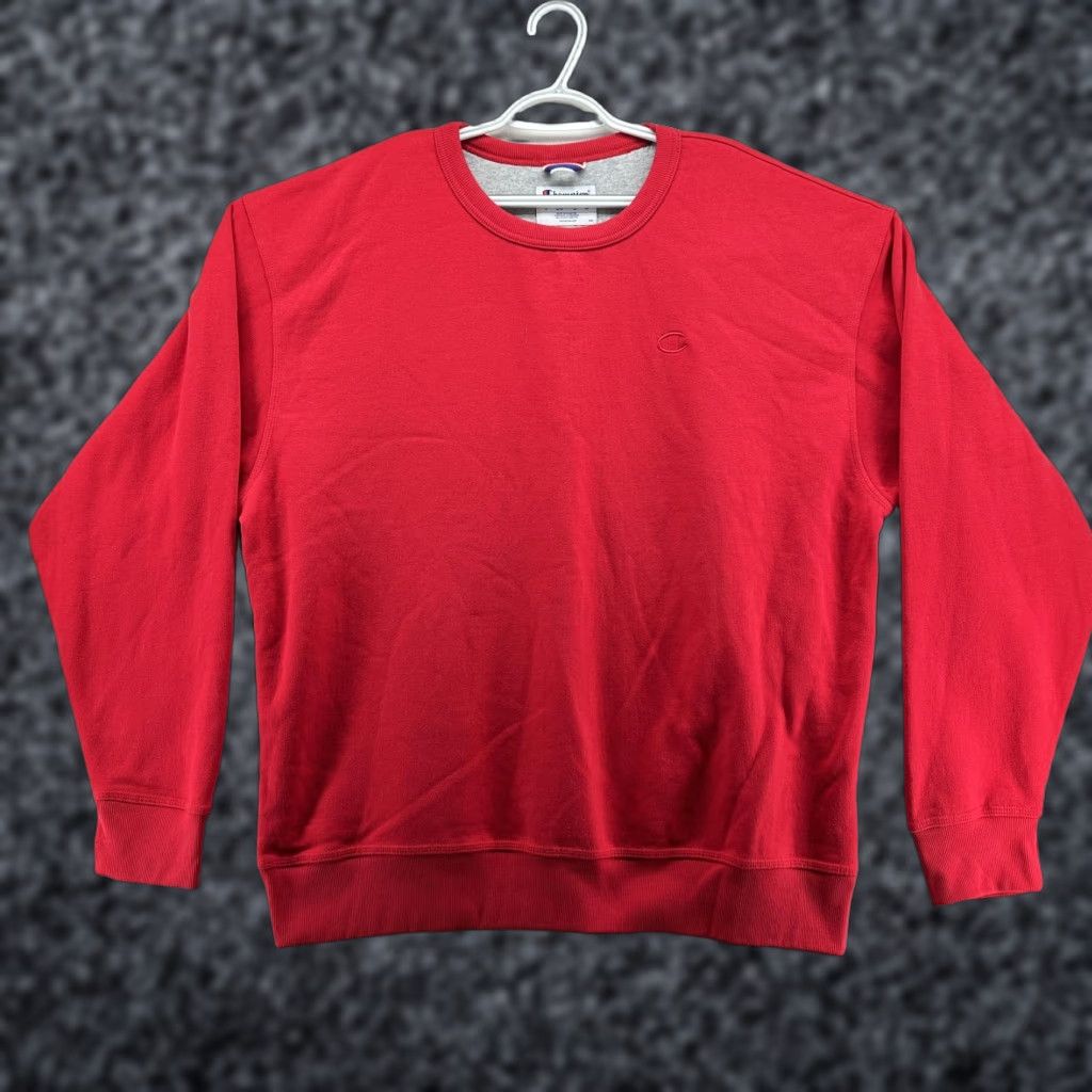 Champion Champion Sweatshirt Mens XL Red Fleece Crewneck Pullover Embroidered Logo Top All Seasons Size US XL / EU 56 / 4 - 1 Thumbnail