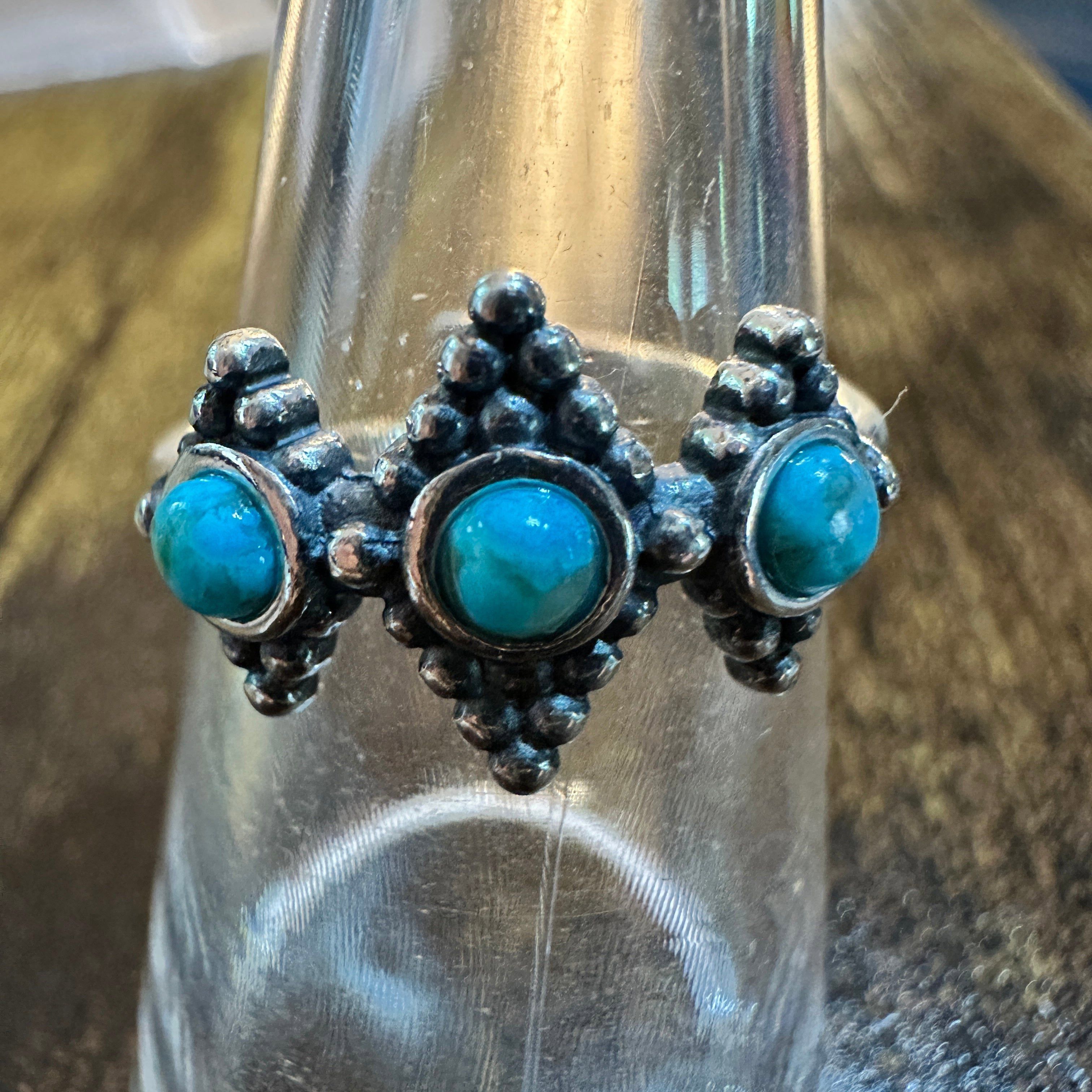 Other Boho Native American Turquoise Treasures: Adjustable Sterlin Size ONE SIZE - 5 Thumbnail