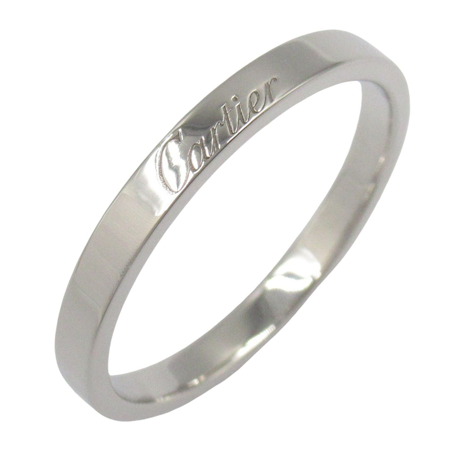 Cartier Engraved Ring Pt950 Platinum Silver