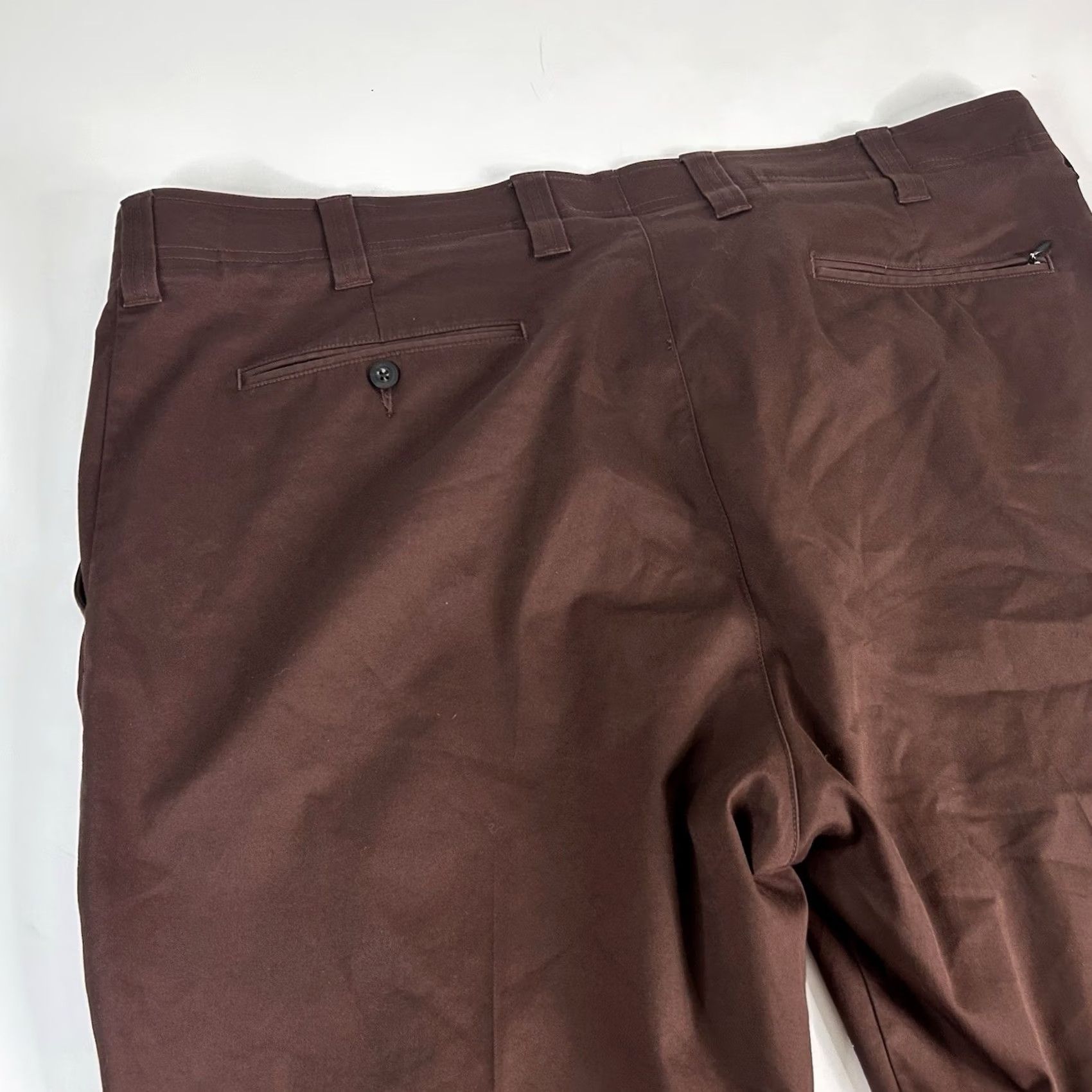 Vintage Oak Hill 48 x 26 Straight Fit Tech Pants Cotton Blend Brown Flat Front Casual Mens Pants Size US 32 / EU 48 - 5 Thumbnail