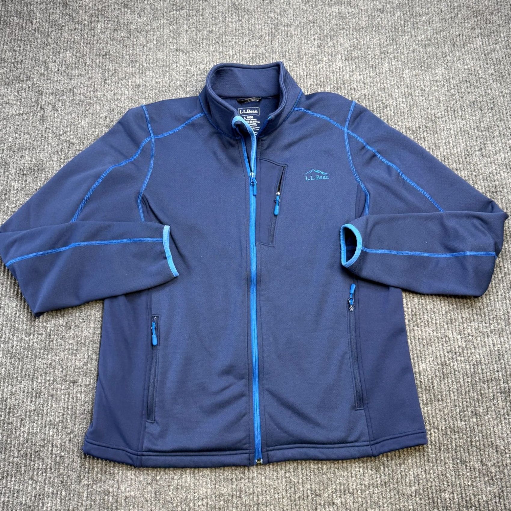 Vintage L.L. Bean Jacket Mens Large Blue Pro Stretch Fleece Full Zip Casual Travel Chore Shirt? Size US L / EU 52-54 / 3 - 2 Thumbnail