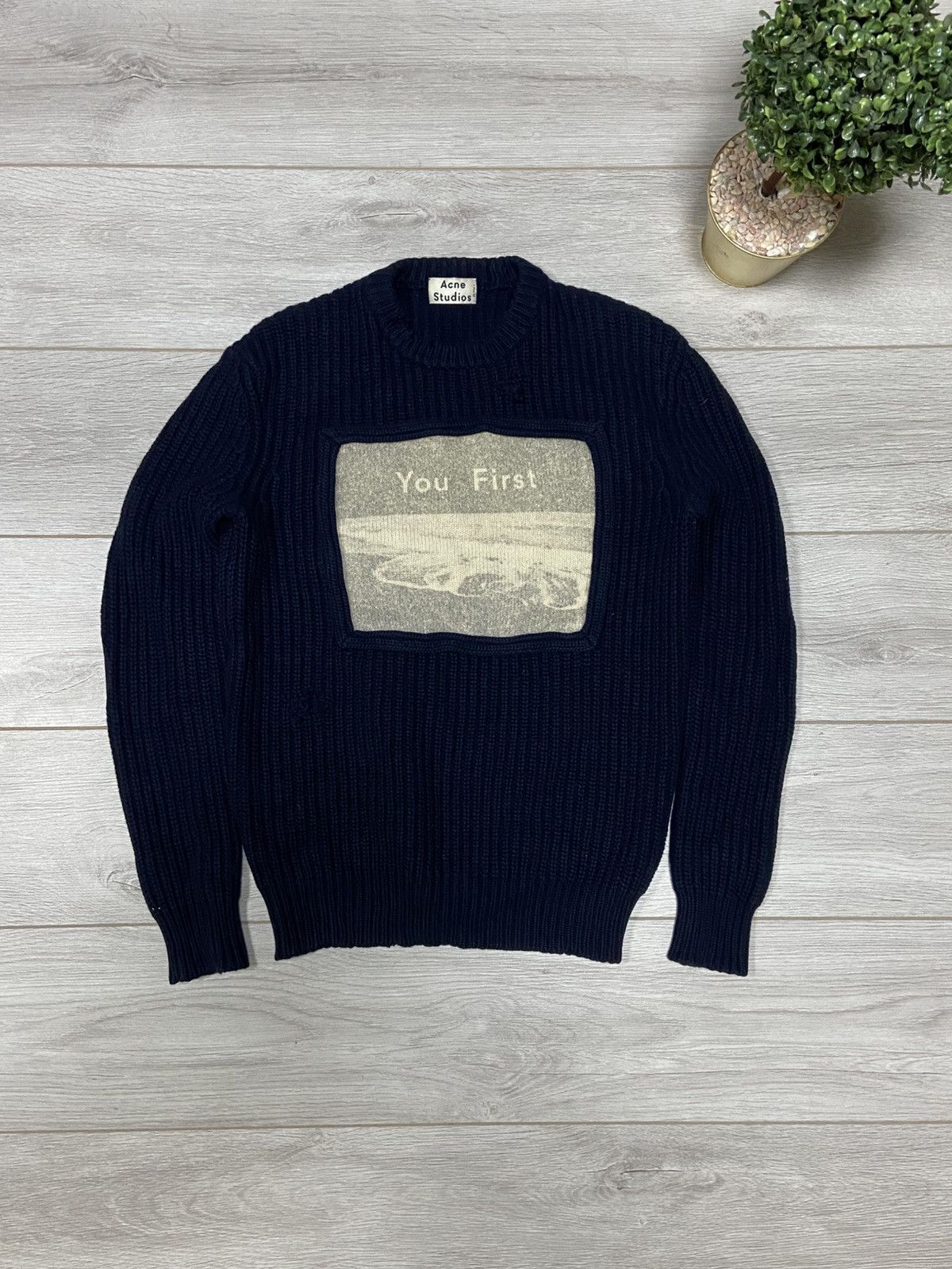 Acne “You First” very RARE wool knit sweater