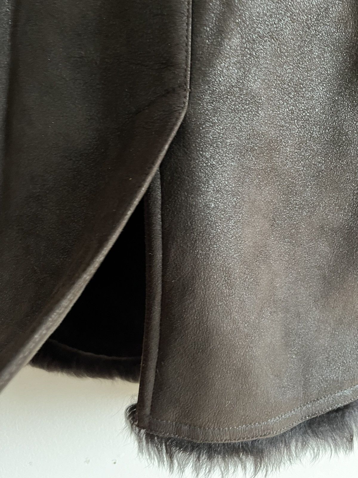 Genuine Leather × Other Dark Brown Womens Lightweight Spanish Shearling Coat S Size S / US 4 / IT 40 - 15 Thumbnail
