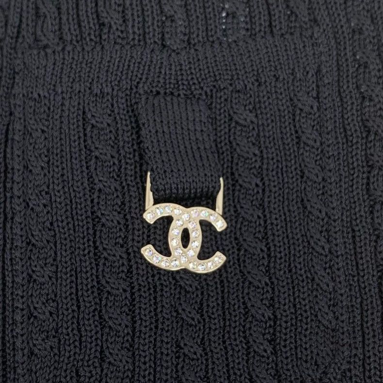 Chanel Chanel Black diamond-encrusted knitted strap vest 2506-Next Size XS / US 0-2 / IT 36-38 - 5 Thumbnail