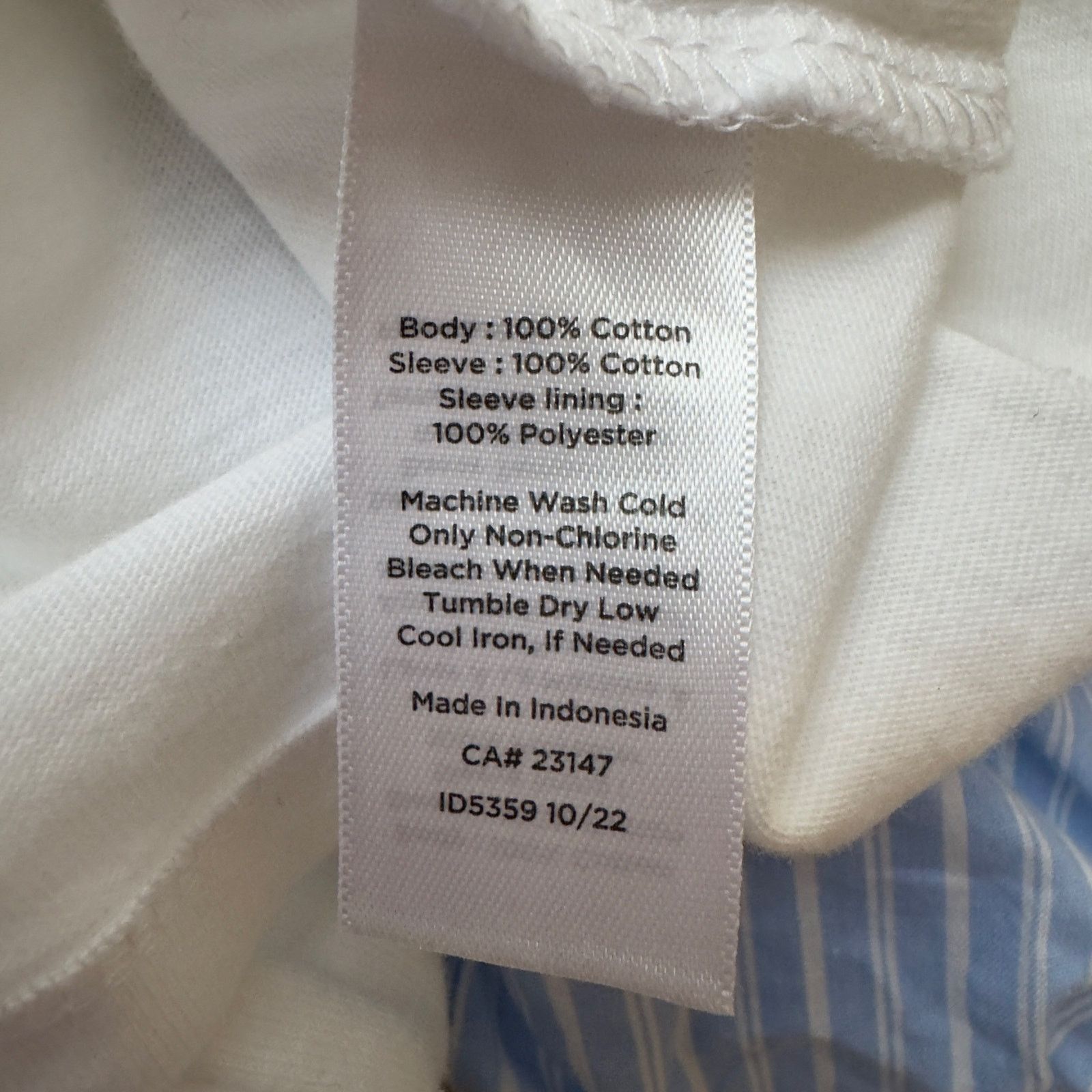 Talbots Talbots Blue Striped Puff Sleeve White Top Button Keyhole M Size M / US 6-8 / IT 42-44 - 6 Thumbnail