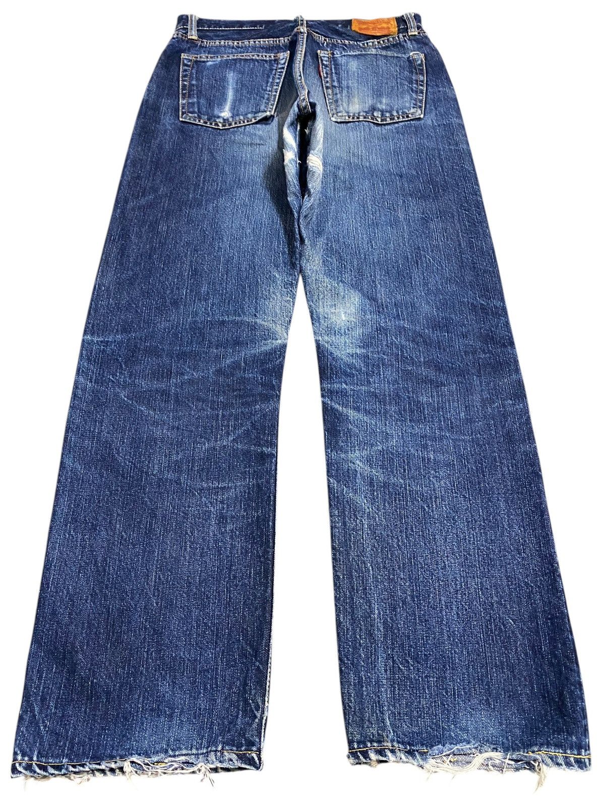Japanese Brand Vintage Nylon Blue Wash Distressed Loose Jeans Size US 29 - 2 Thumbnail